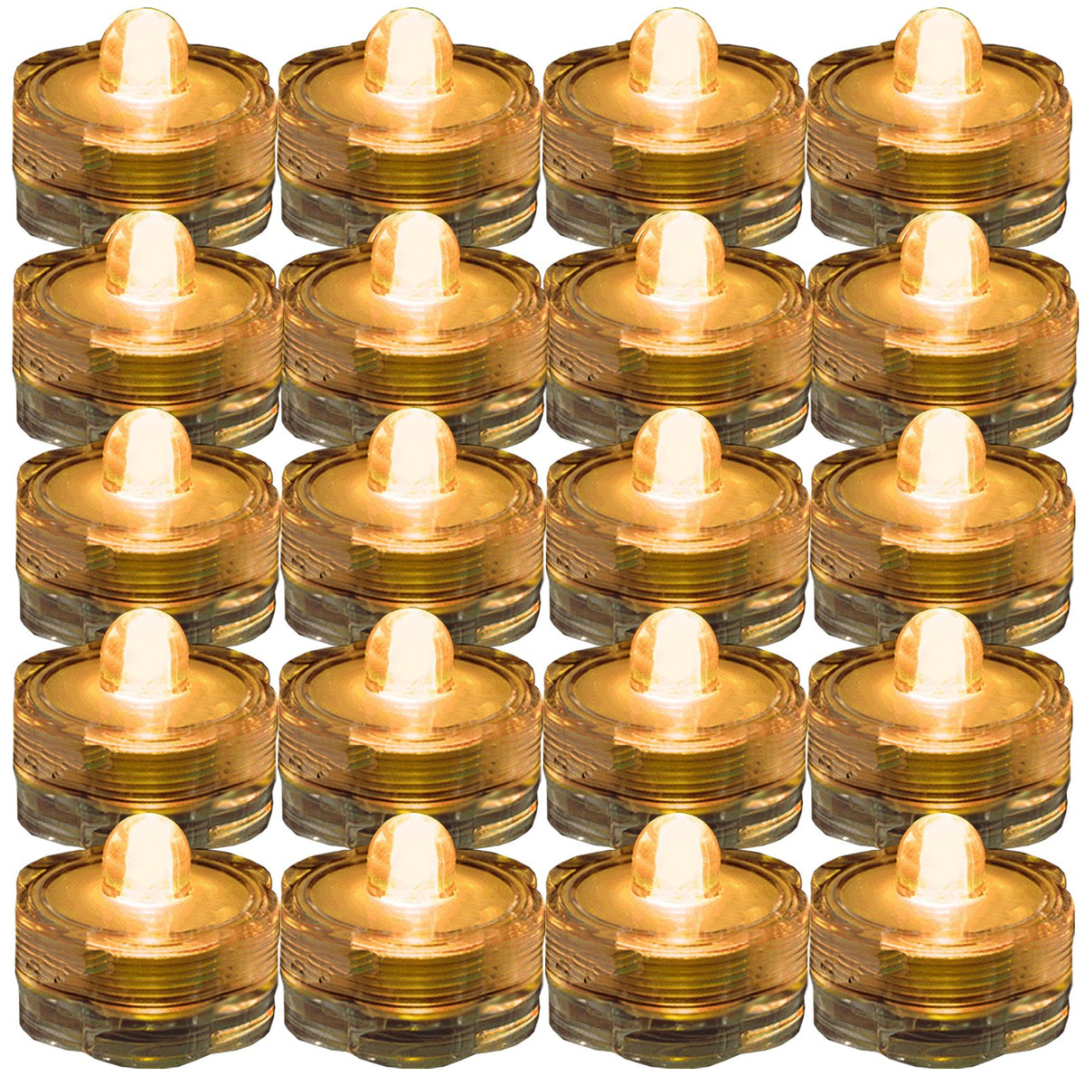 Jytrend Super Bright Led Floral Tea Light Submersible Lights For Party Wedding (Amber, 60 Pack)