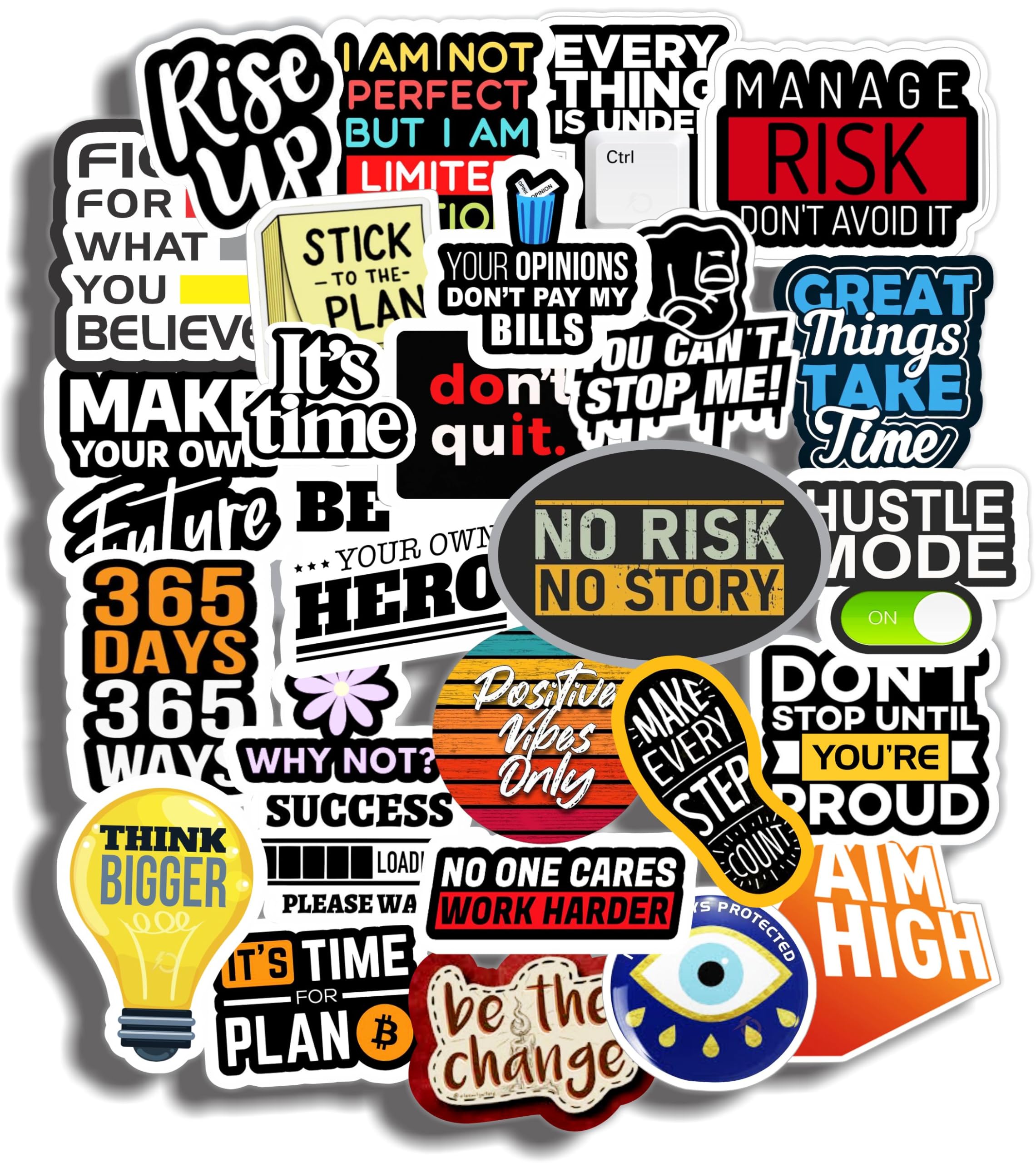Oncro Motivational Stickers For Wall Journal Mobile Phone Case Laptop Computer Scrapbook Dairy Guitar Aesthetic Office Desk Deco