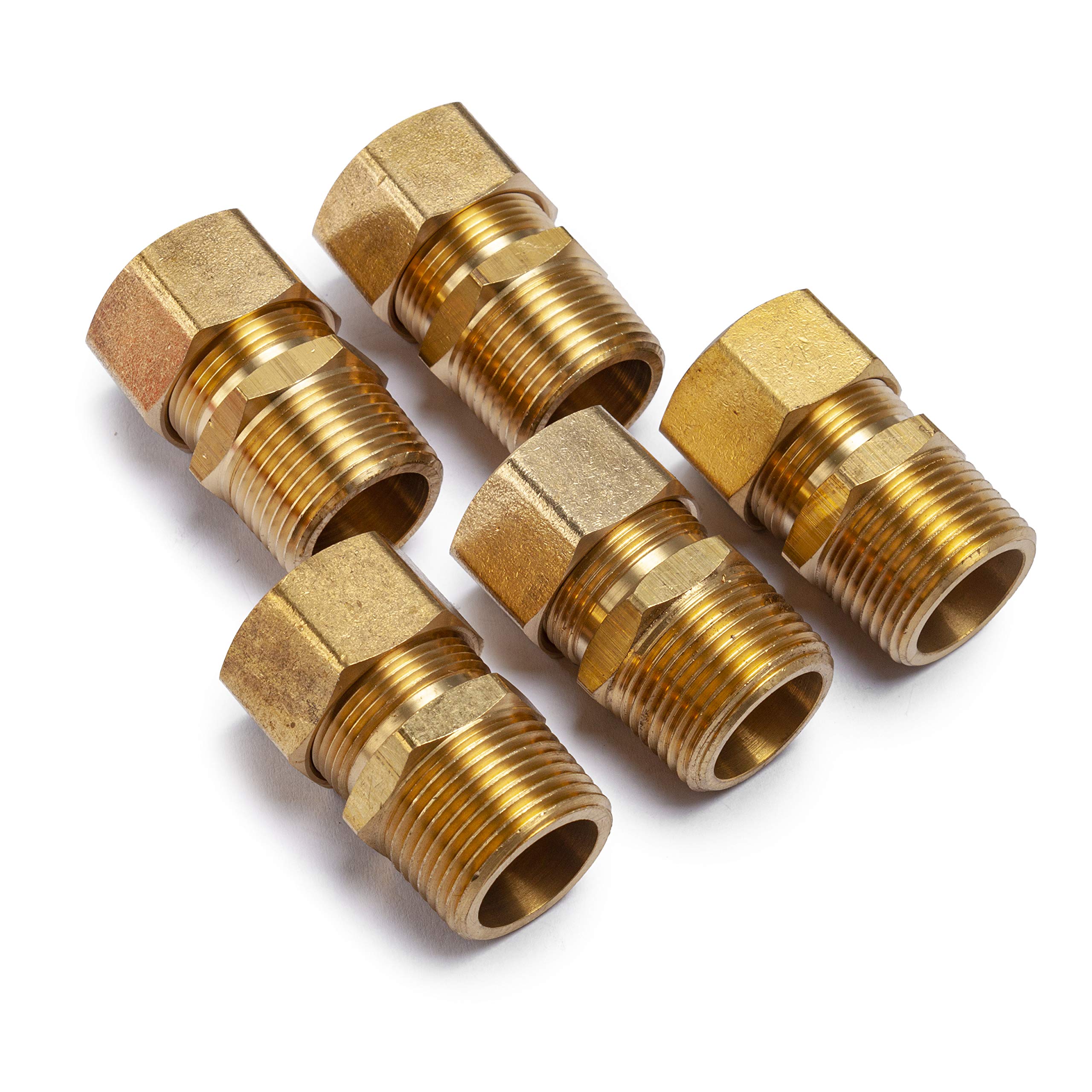 Ltwfitting Brass 3/4-Inch Od X 3/4-Inch Male Npt Compression Connector Fitting(Pack Of 5)