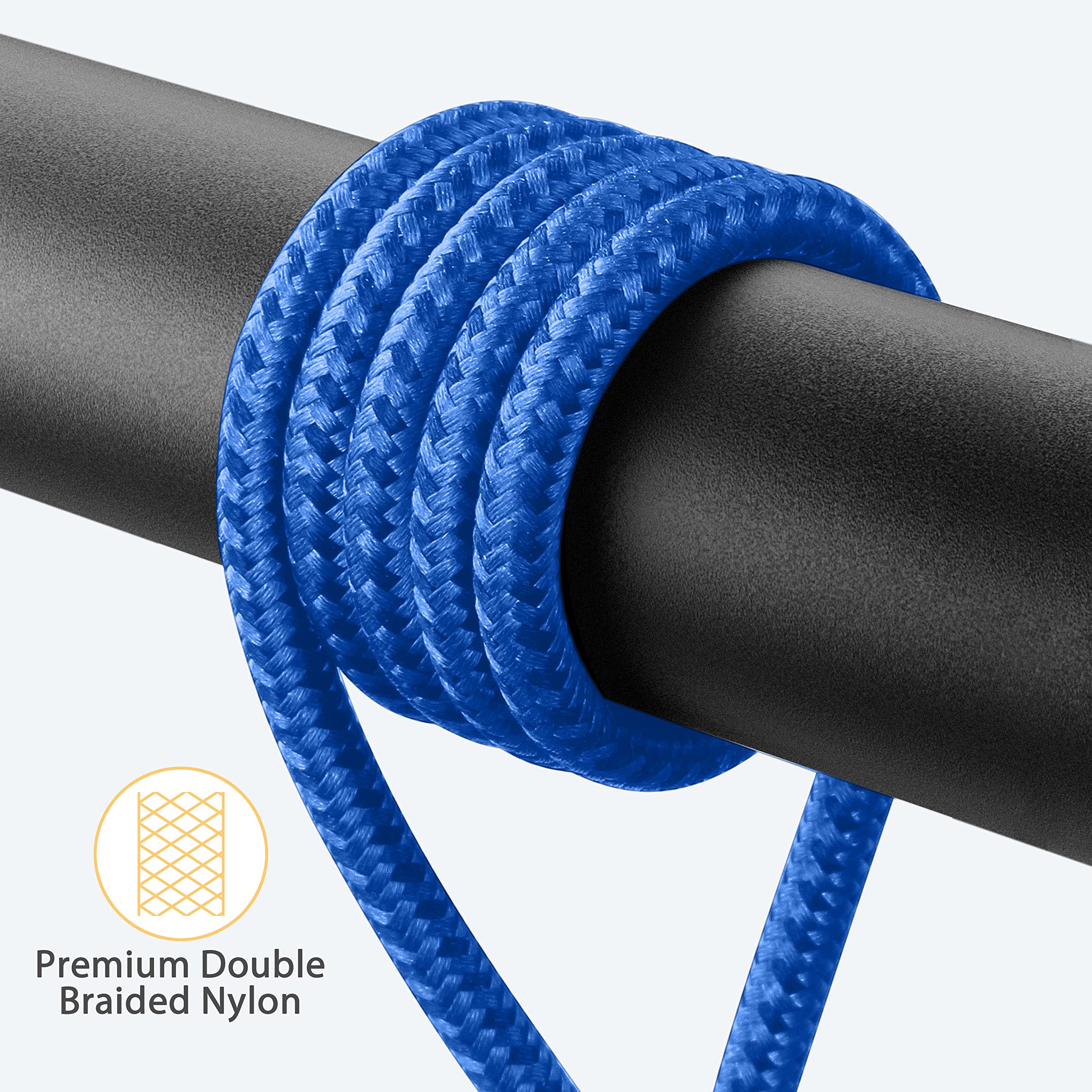 90 Degree Iphone Charger 10Ft 2Pack [Mfi Certified] Usb Lightning Cable 10 Foot Right Angle Nylon Braided Apple Charging Cord Co