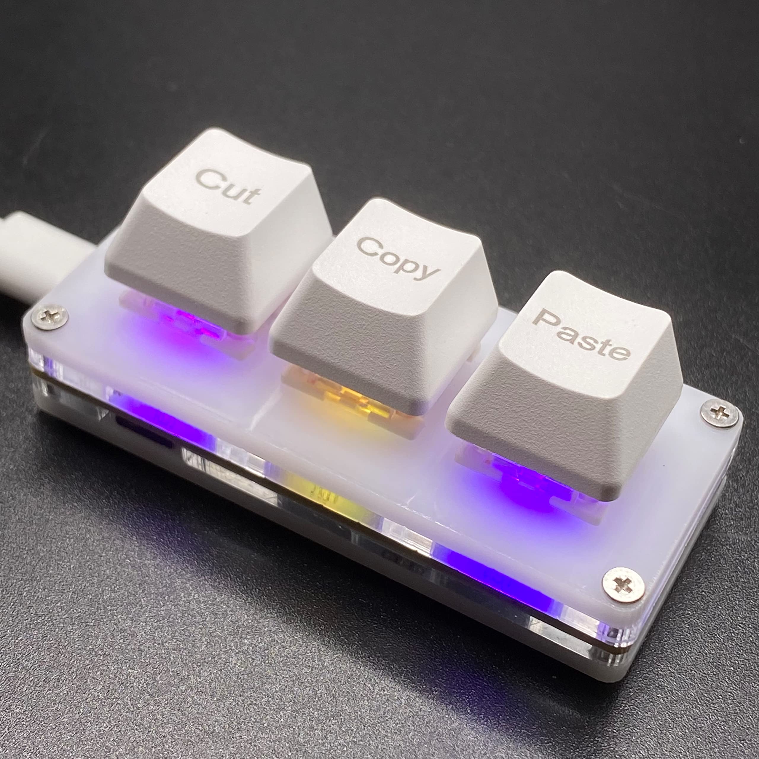 Btxetuel Mini 3 Key Cut Copy Paste Keyboard Ctrl X C V Shortcut One Handed Keyboard Rgb Macro Pad Gaming Mechanical Keyboard Osu