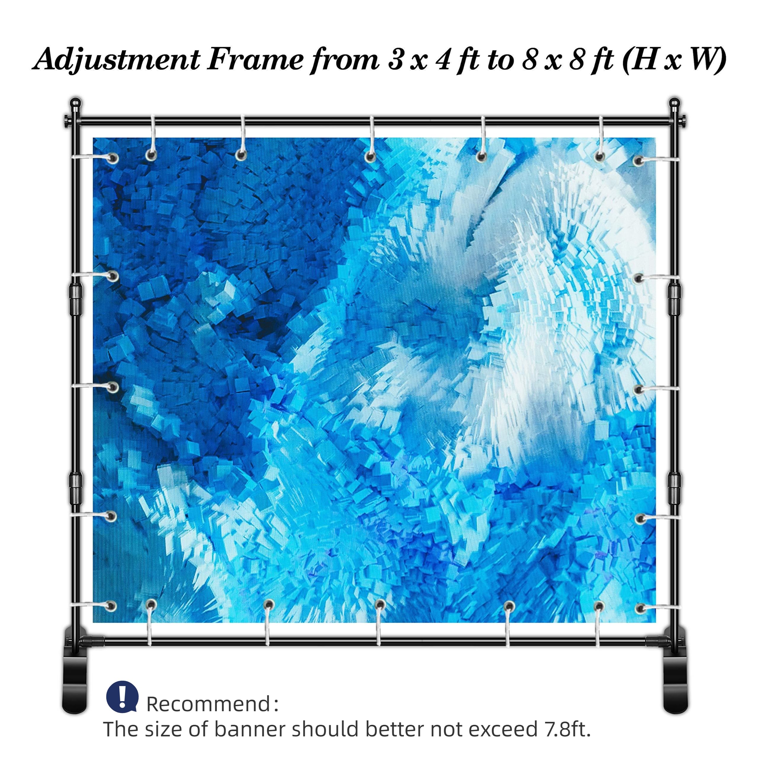 Emart 8 X 8Ft (W X H) Adjustable Photo Backdrop Banner Stand With Telescopic Tubes, Suitable For Trade Shows, Professional Photo
