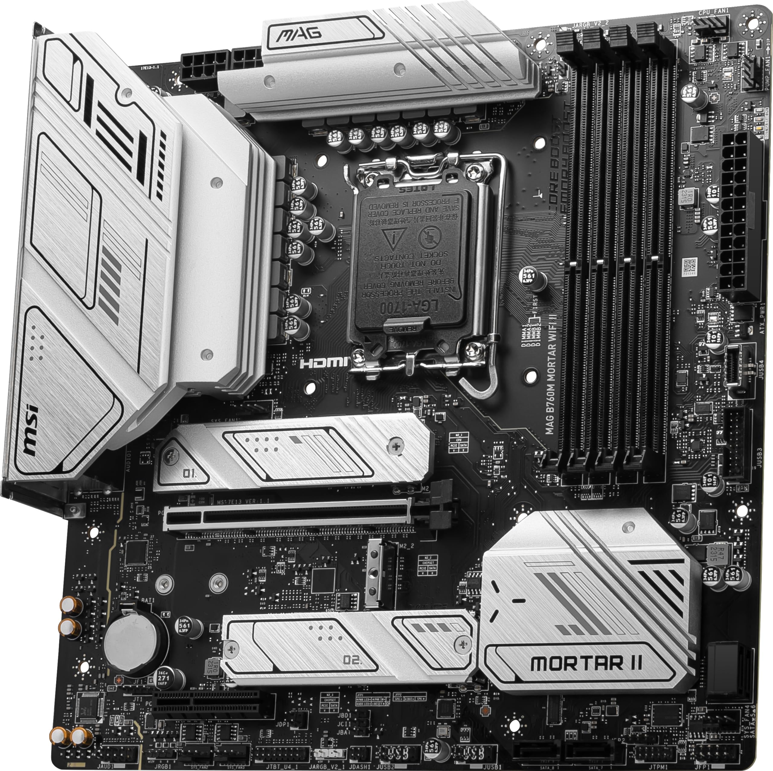 Msi Mag B760M Mortar Wifi Ii Gaming Motherboard (Supports 12Th/13Th/14Th Gen Intel Processors, Lga 1700, Ddr5, Pcie 5.0, M.2, 2.