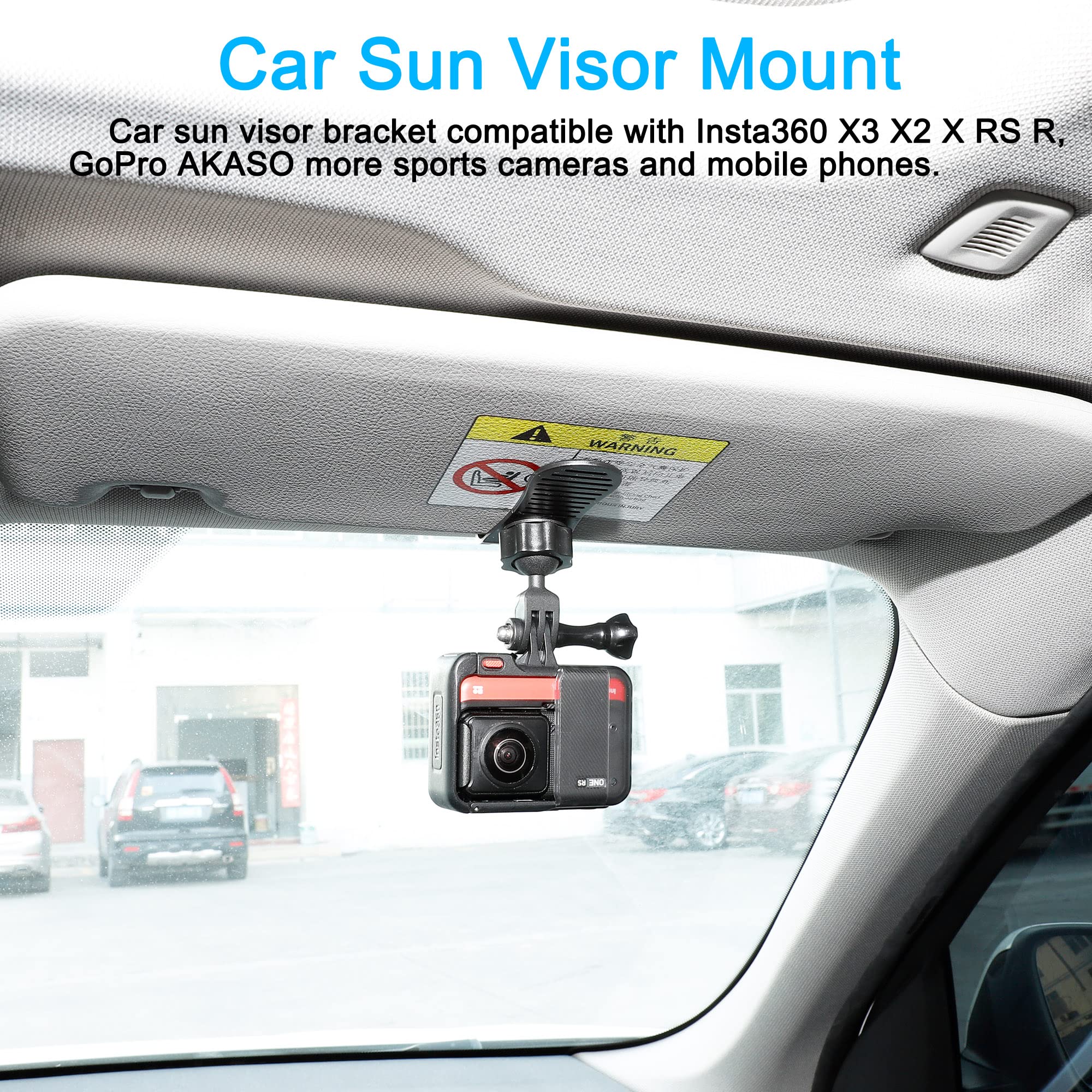 Pellking Car Sun Visor Mount Vlog/Video Holder For Iphone Samsung Cell Phone Gopro 13 12 10 9 8 7 6 Insta360 X4 X3 X2 X Rs R Akaso Dji Osmo Action 5 4 3 2 Camera And Accessories