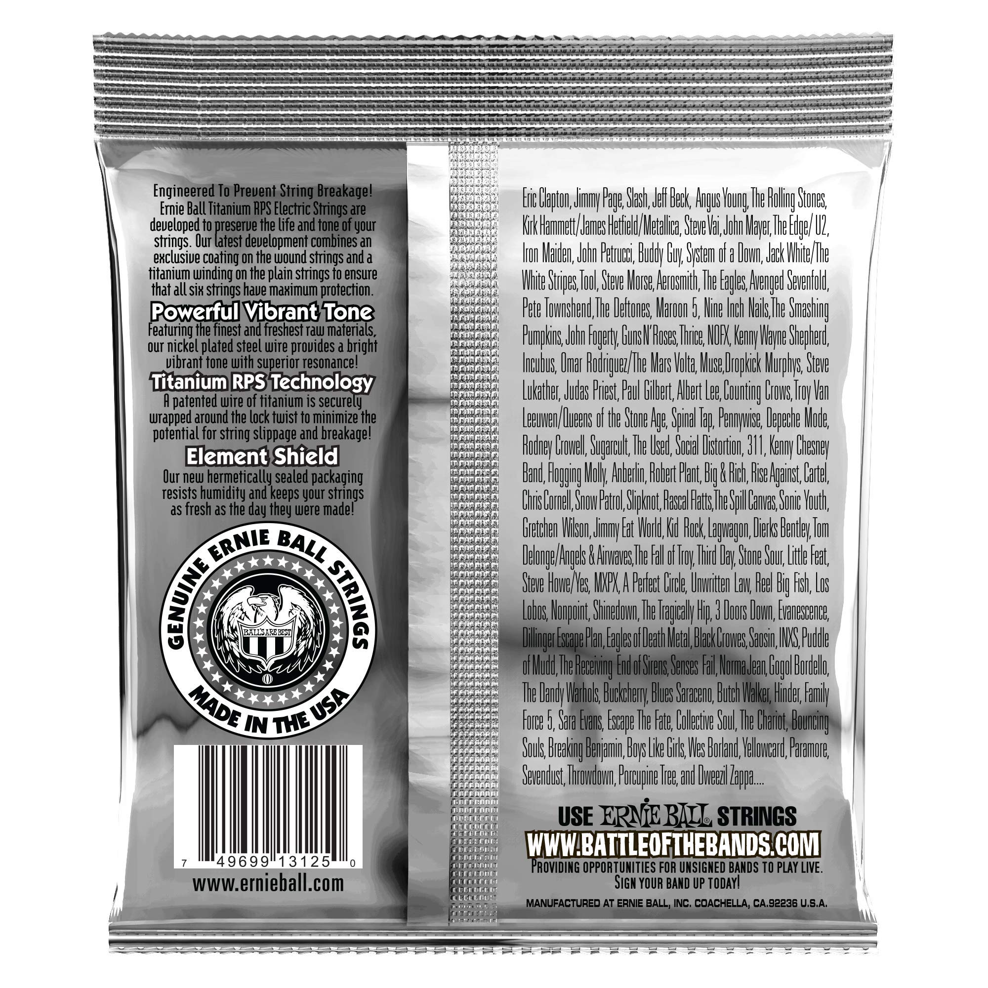 Ernie Ball Extra Slinky Coated Titanium Electric Guitar Strings, 8 38 Gauge (P03125)