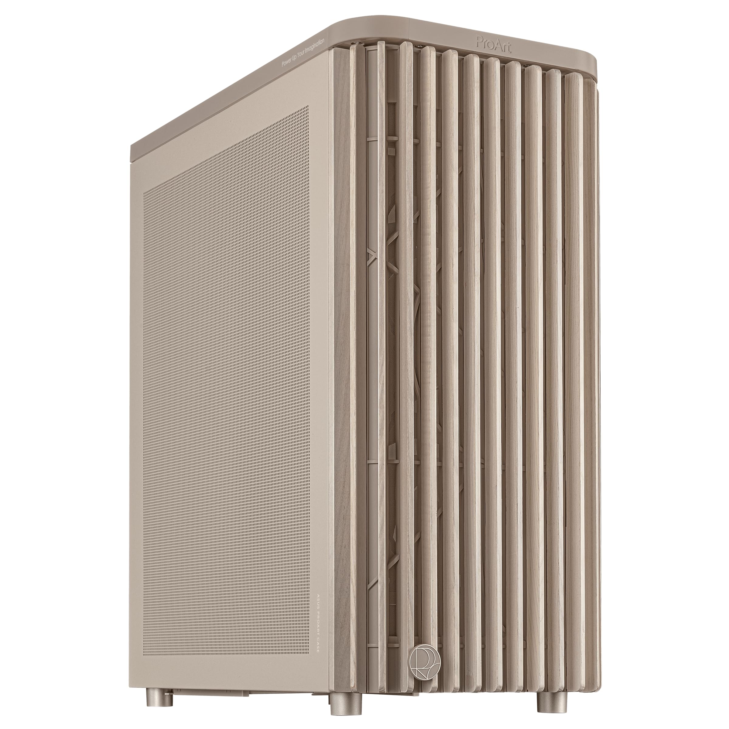 ProArt PA401 Wood Edition Beige Mesh-Panel ATX case, GPU Support for up to 315mm in Length, 240mm Radiator Support, Pre-Installe