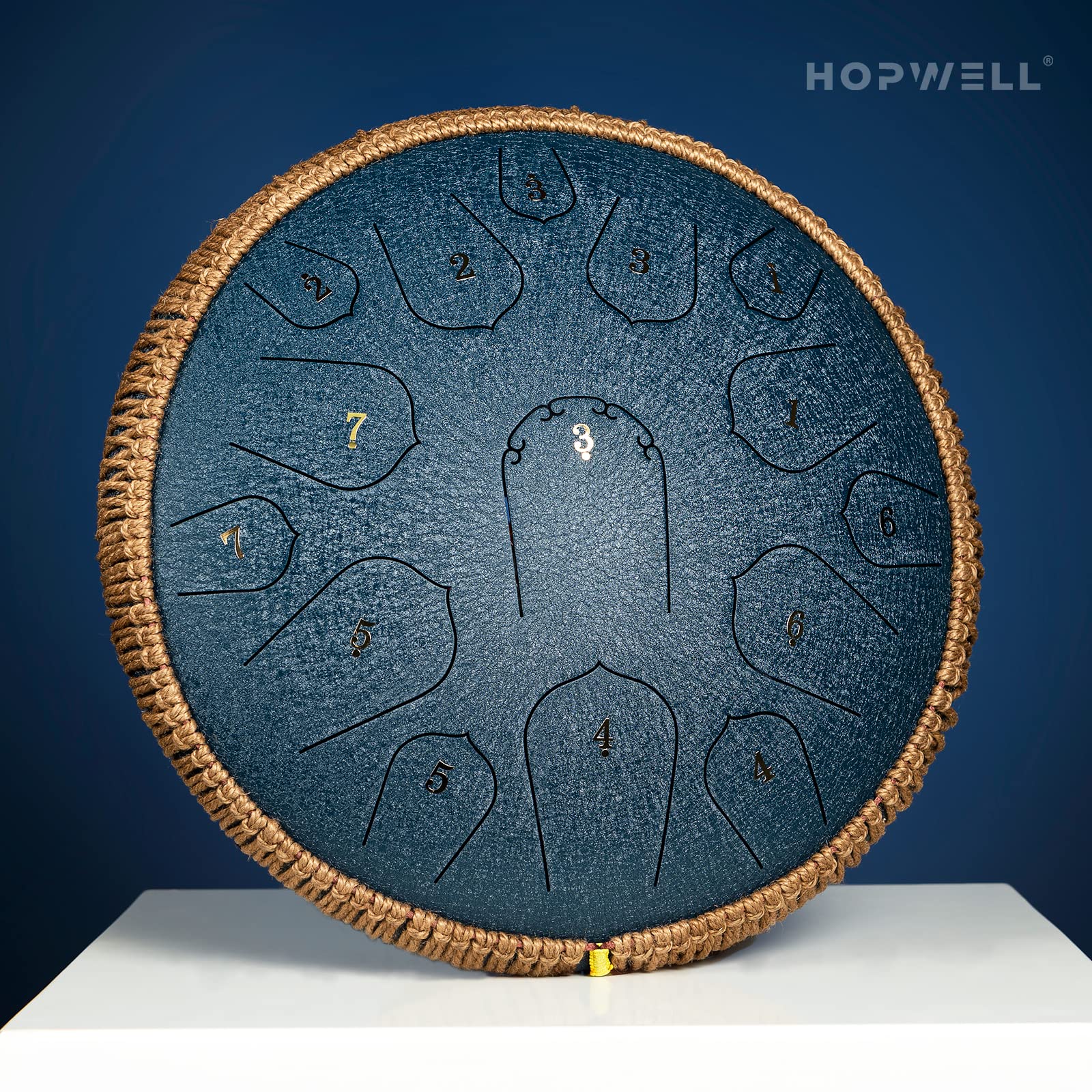 Hopwell Steel Tongue Drum   14 Inch 15 Note Tongue Drum   Hand Pan Drum With Music Book, Handpan Drum Mallets And Carry Bag, D M
