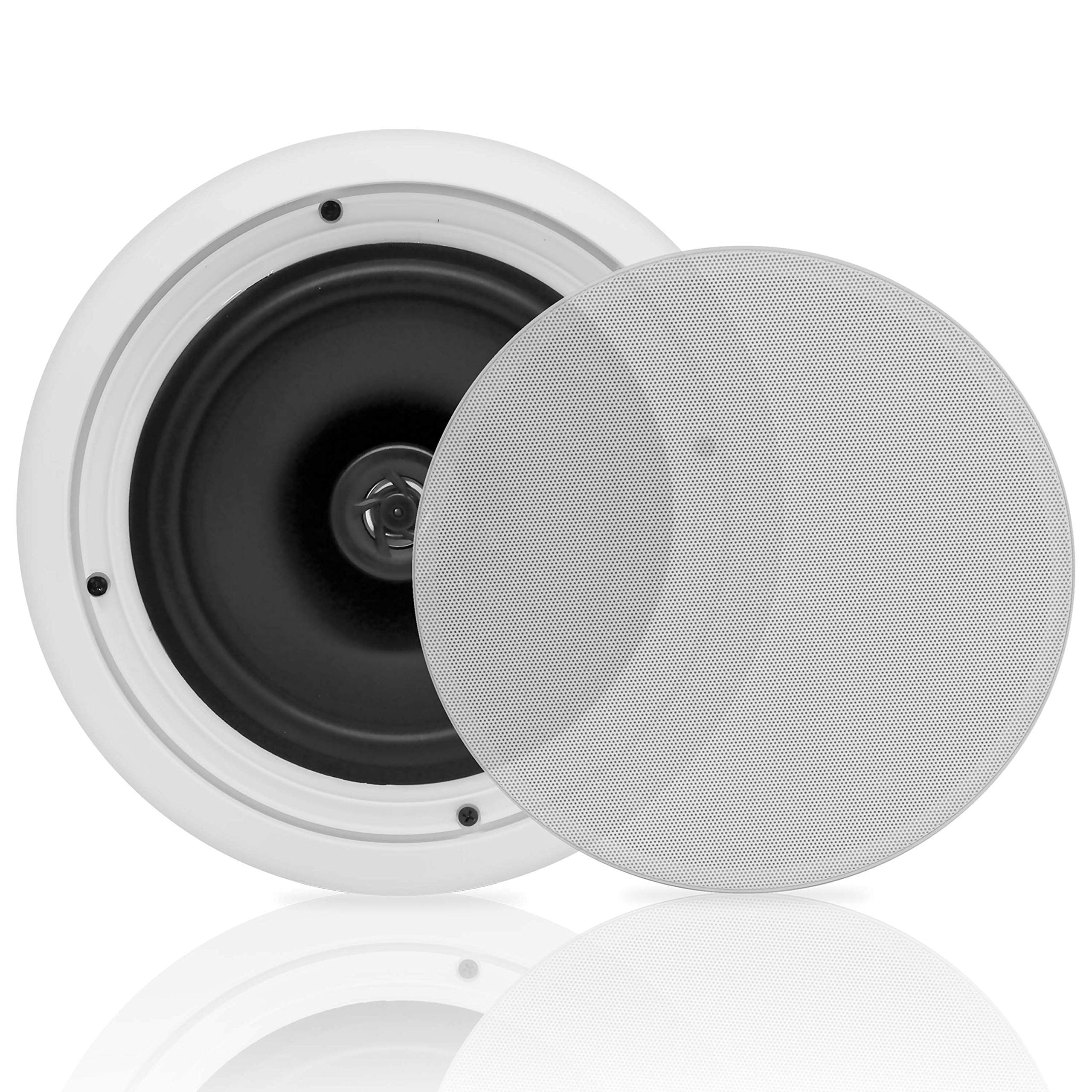 Pyle 8'' 2 Way Midbass Woofer Speakers Pair In Wall/In Ceiling Woofer Speaker System 1'' High Temperature Voice Coil Flush Mount