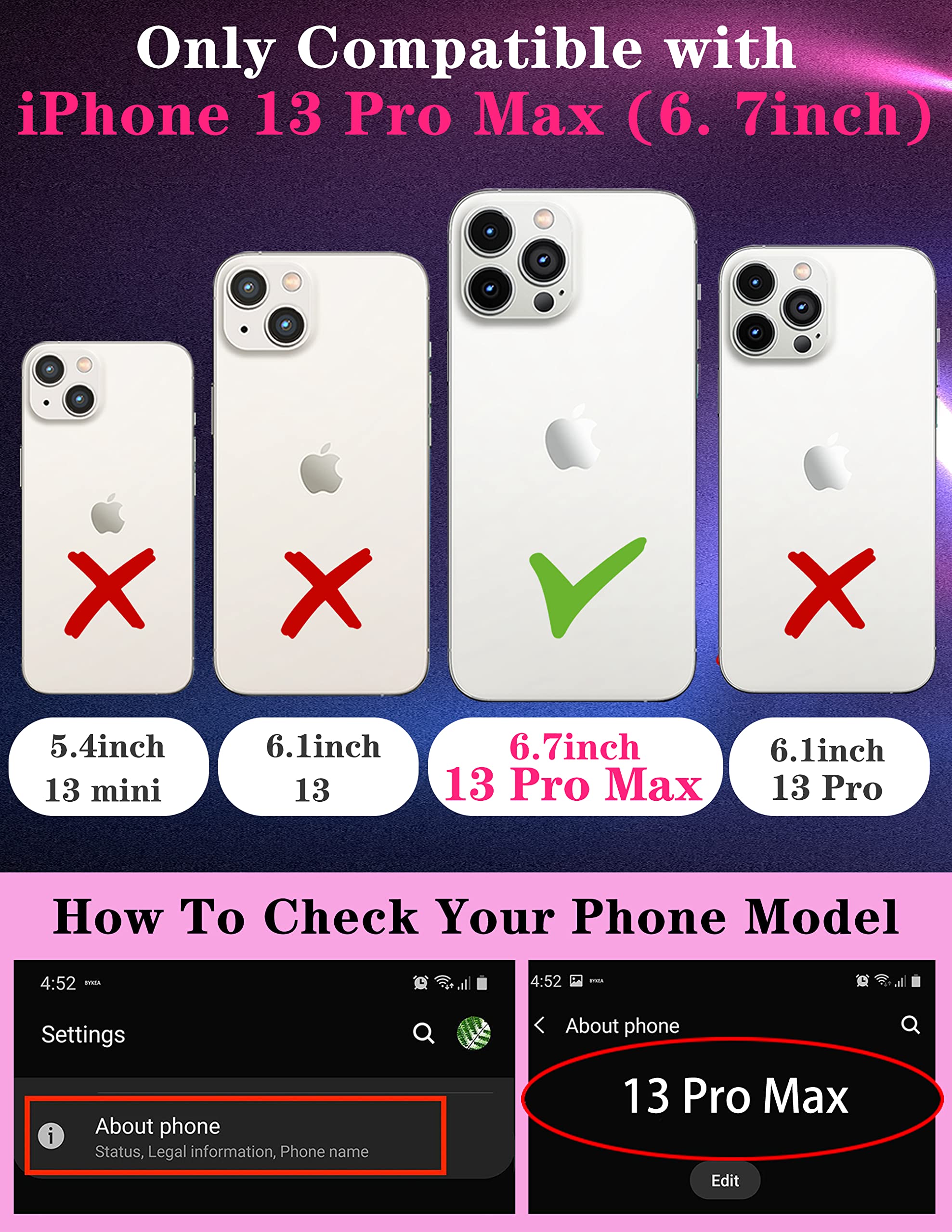 Goocrux (2In1 For Iphone 13 Pro Max Case Women Girls Cute Aesthetic Trendy Phone Cover Collage Good Vibes Pattern Design With Sl