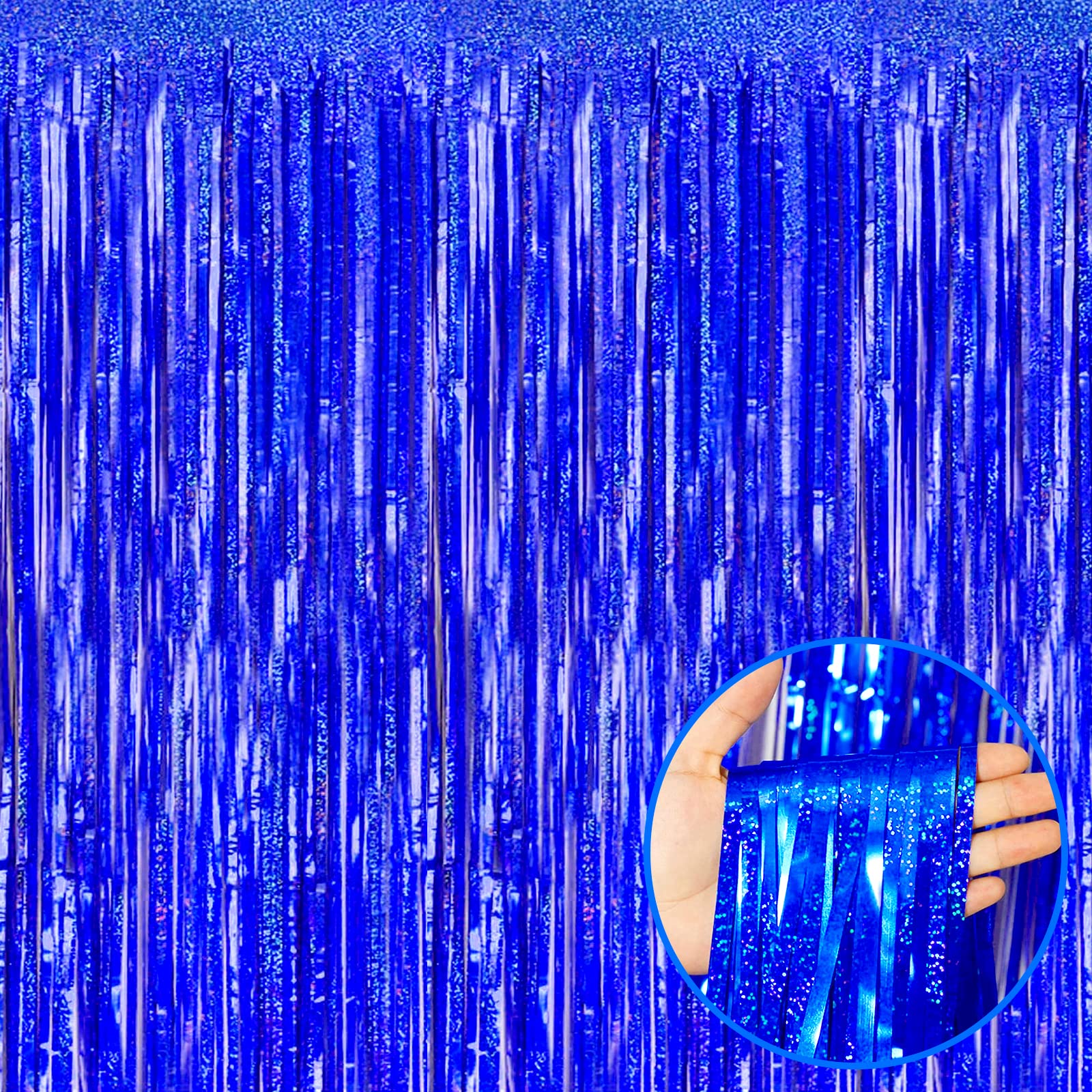 Halloweendecorate 4 Pack Macaron Yellow Tinsel Foil Fringe Curtain Backdrop, 3.28Ft X 8.2Ft Metallic Streamers Props Wedding Bri