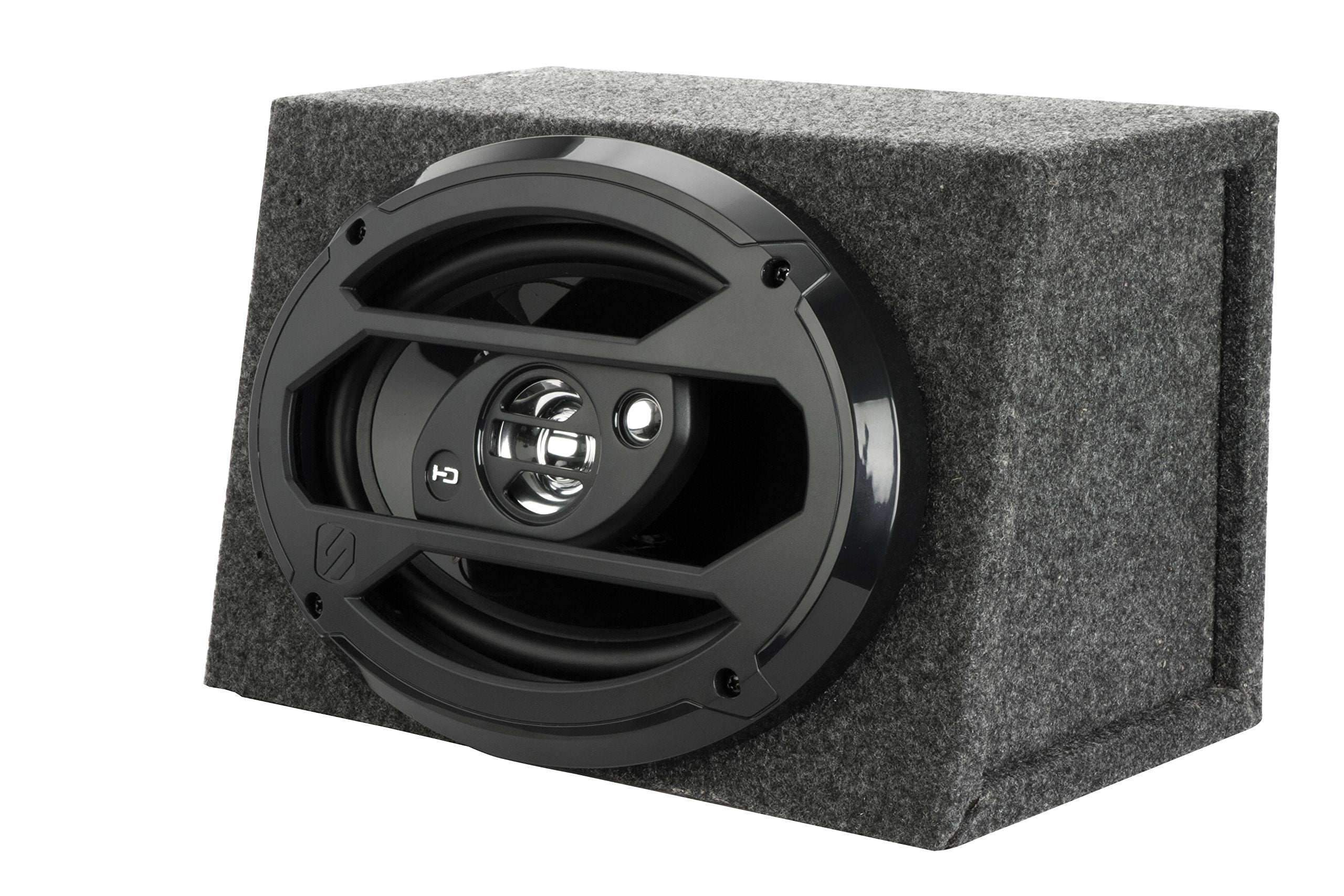 Scosche SE69KT 6x9 Single Car Speaker Enclosure with Gray Carpet, Assembly Required, Speaker not Included
