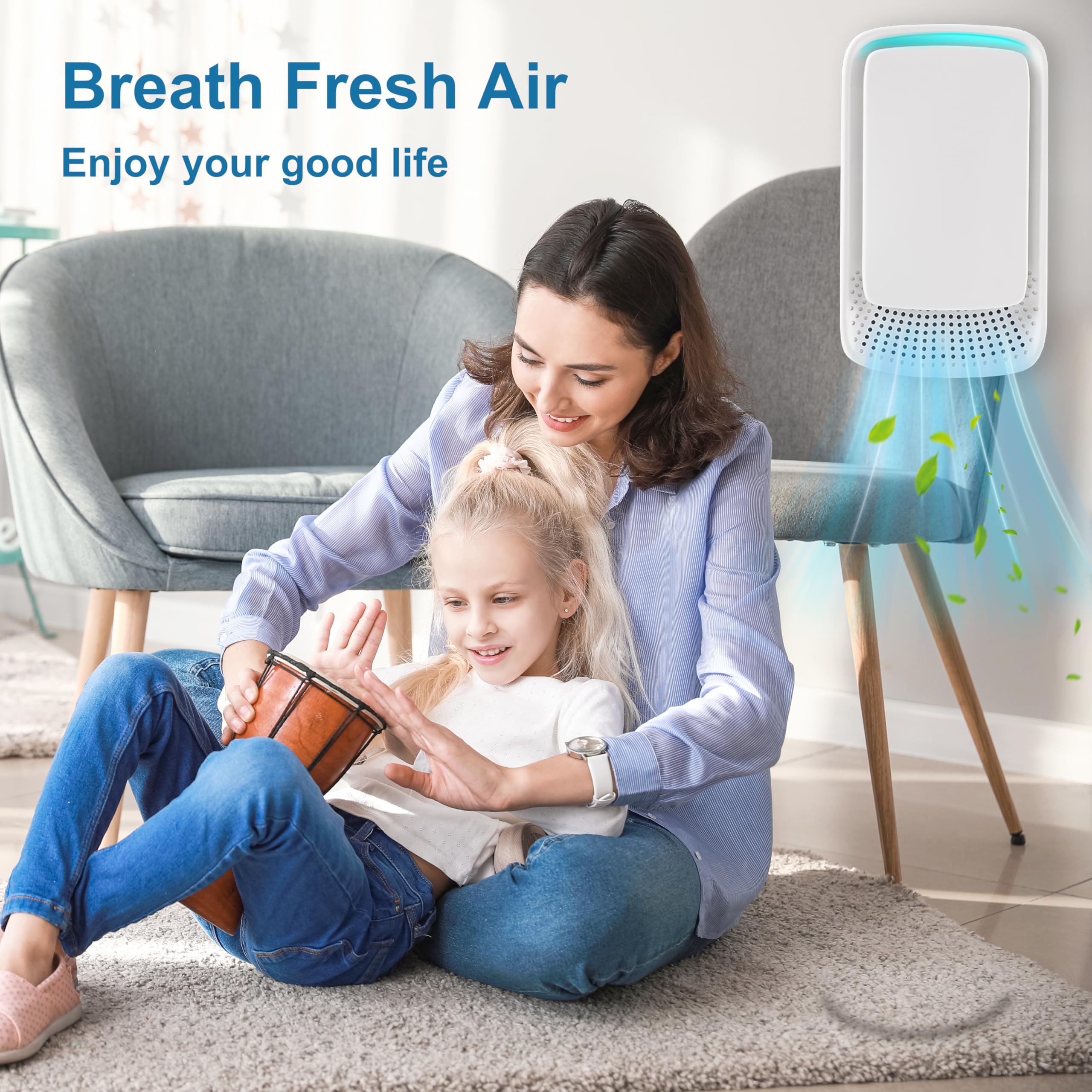 Klveu Negative Ion Plug In Air Purifier,Ionic Air Purifiers For Home, Bedroom, Office, Mini Portable Air Ionizers (1)