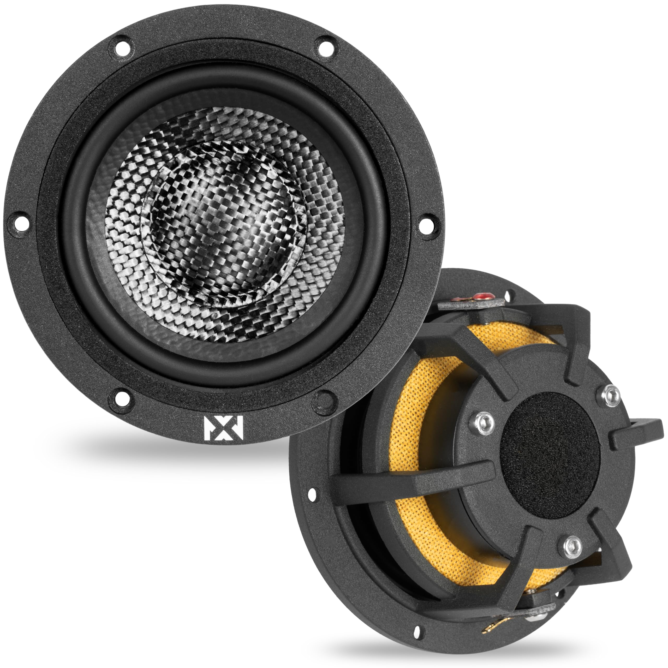 Nvx Xqs3 3.5'' High Performance Car Speakers, 200W Max, 100W Rms, 3 1/2 Inch Component Midrange, Neodymium Magnet, Easy To Insta
