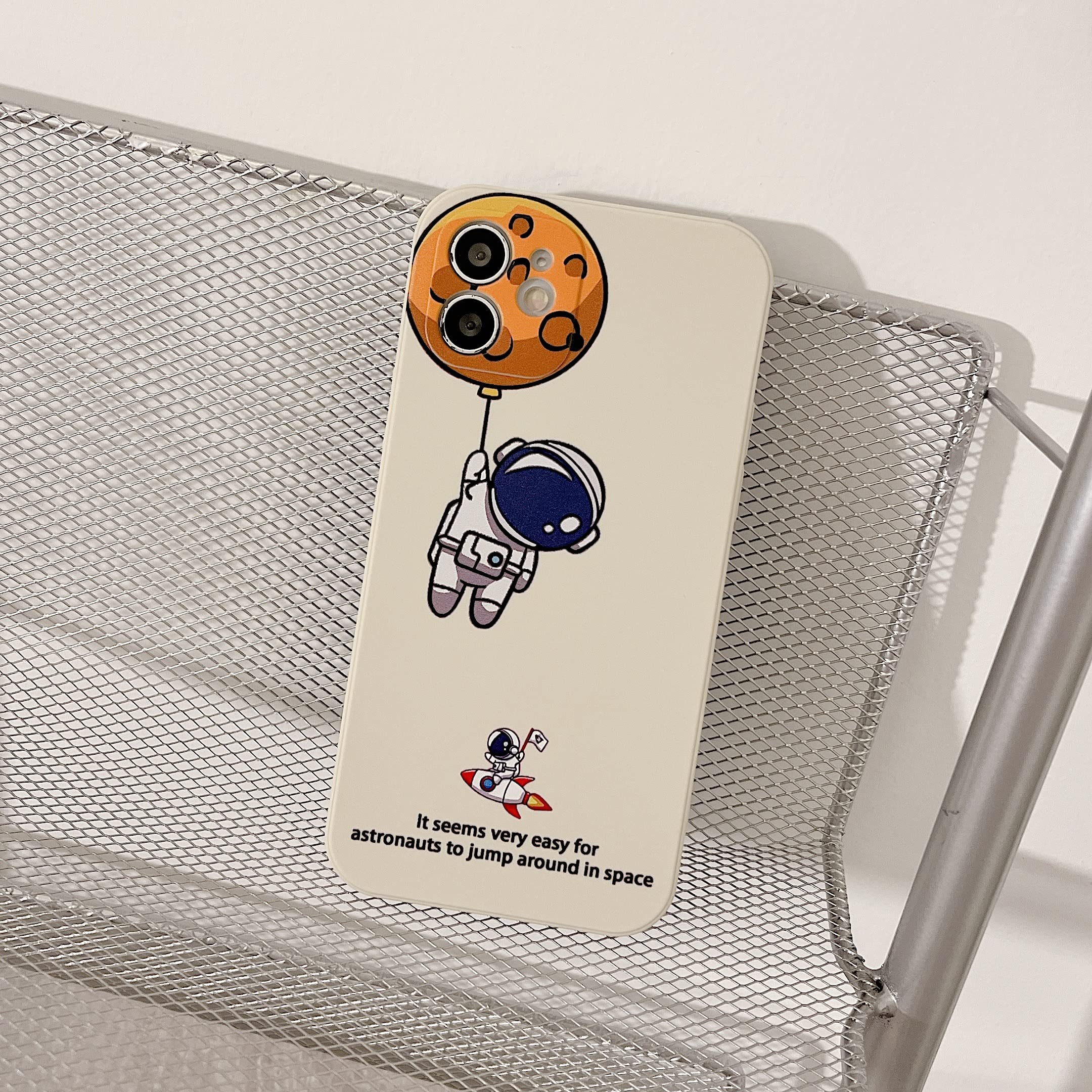 Yonds Queen iPhone 11 Case Cartoon Astronaut Moon Shockproof TPU Rubber Star Moon