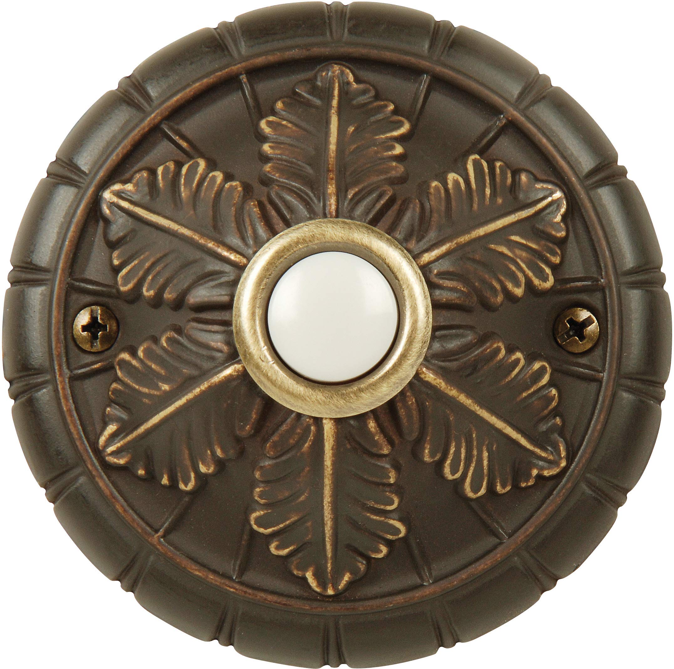 Craftmade Bsmed Az Designer Surface Mount Round Lighted Doorbell Led Push Button, Antique Bronze (3'' Dia)
