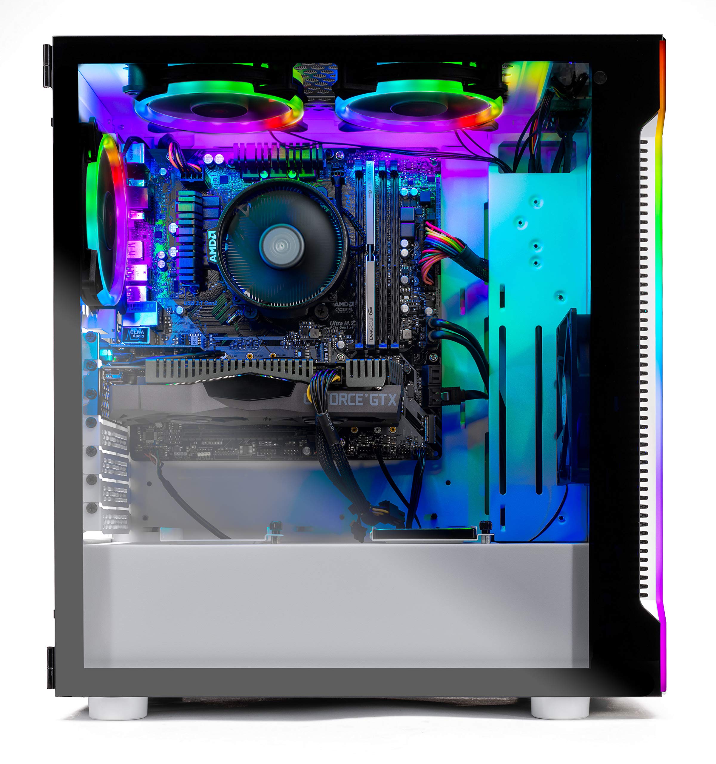 Skytech Archangel Gaming Computer Pc Desktop   Ryzen 5 3600 3.6Ghz, Gtx 1650 4G, 500Gb Ssd, 8Gb Ddr4 3200Mhz, Rgb Fans, Windows
