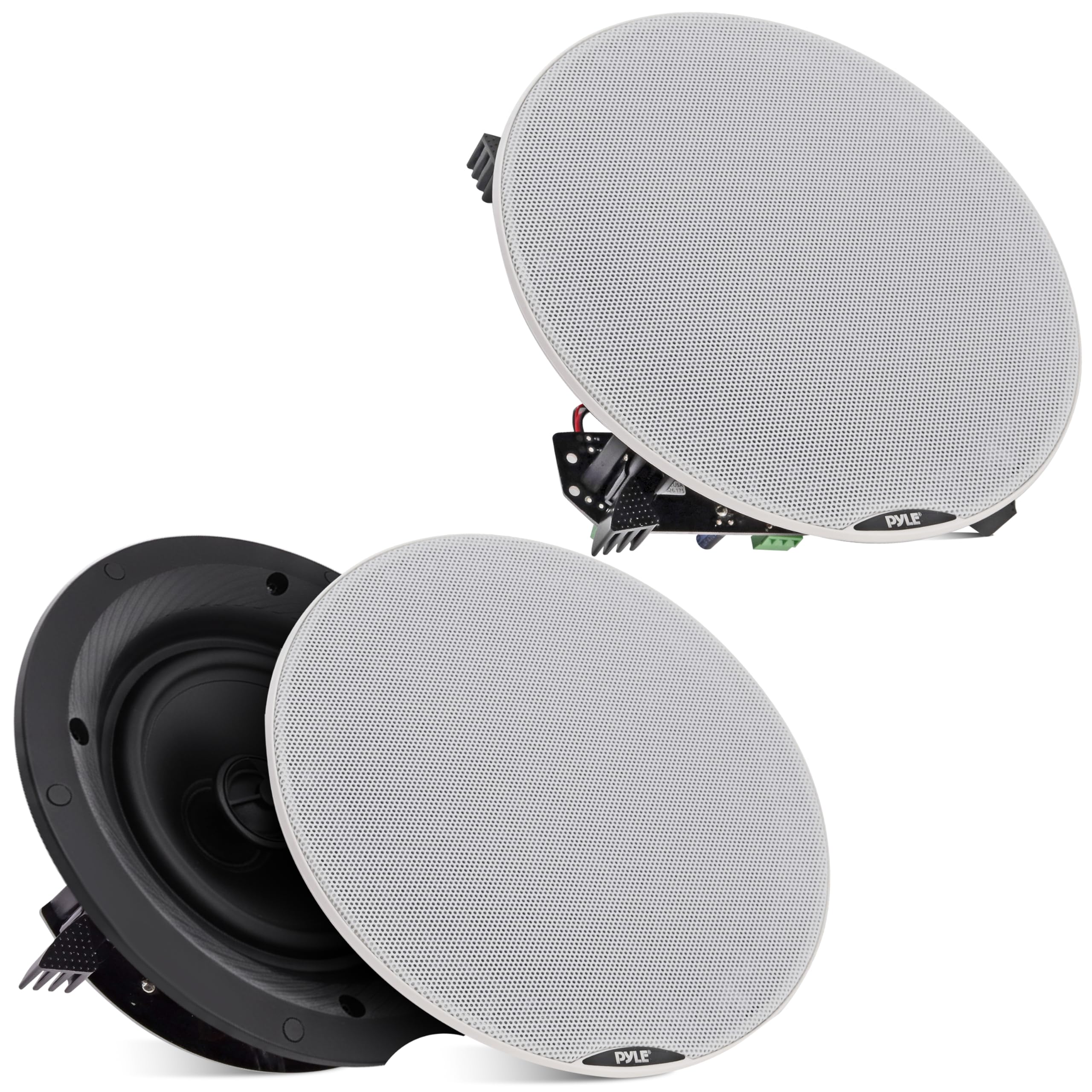 Pyle Pair 6.5    Bluetooth Universal Flush Mount in-Wall in-Ceiling 2-Way Speaker System Dual Polypropylene Cone & Polymer Tweet