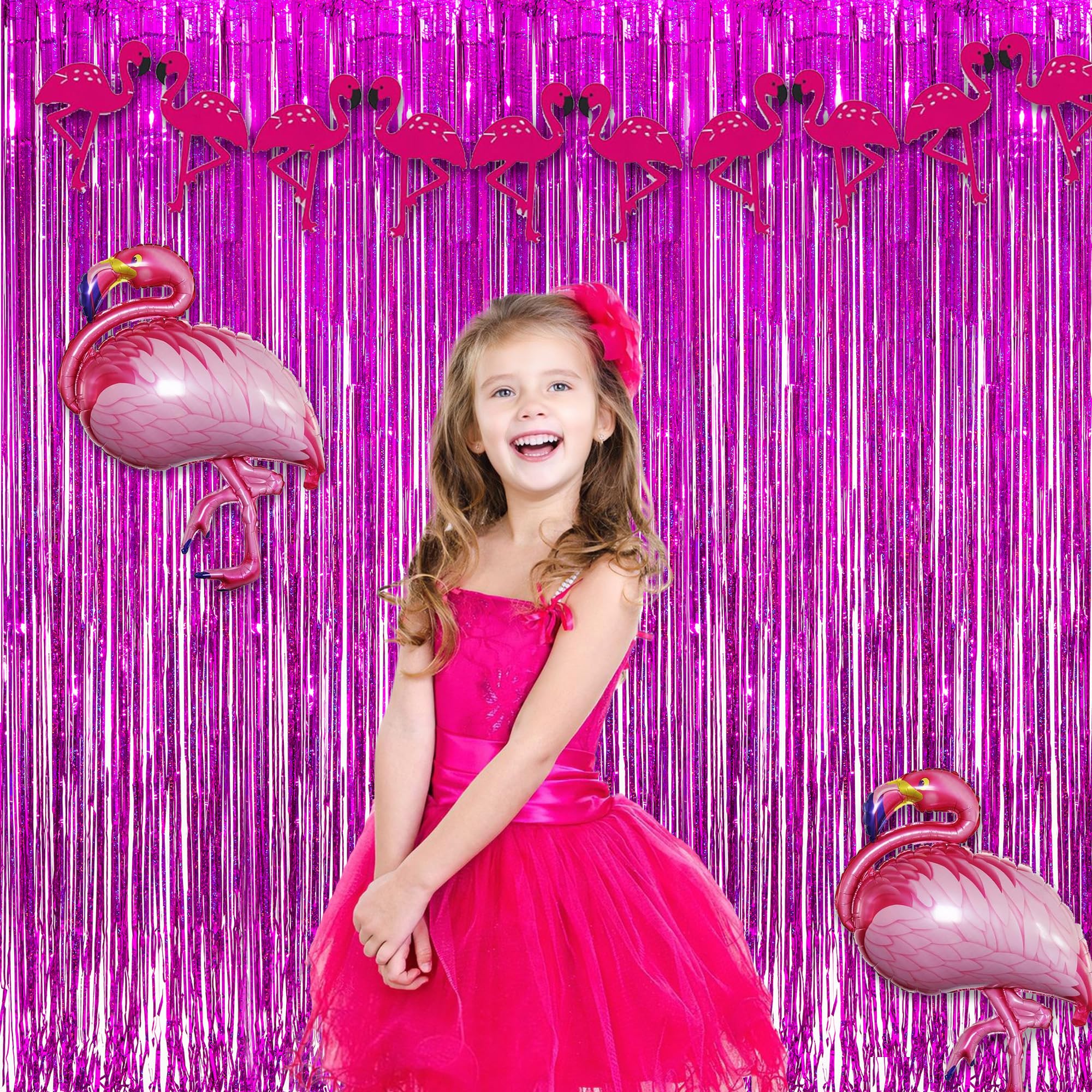 Magenta Tinsel Curtain Party Backdrop   Greatril Foil Fringe Curtain Photo Booth Streamers For Bachelorette Party Engagement Par
