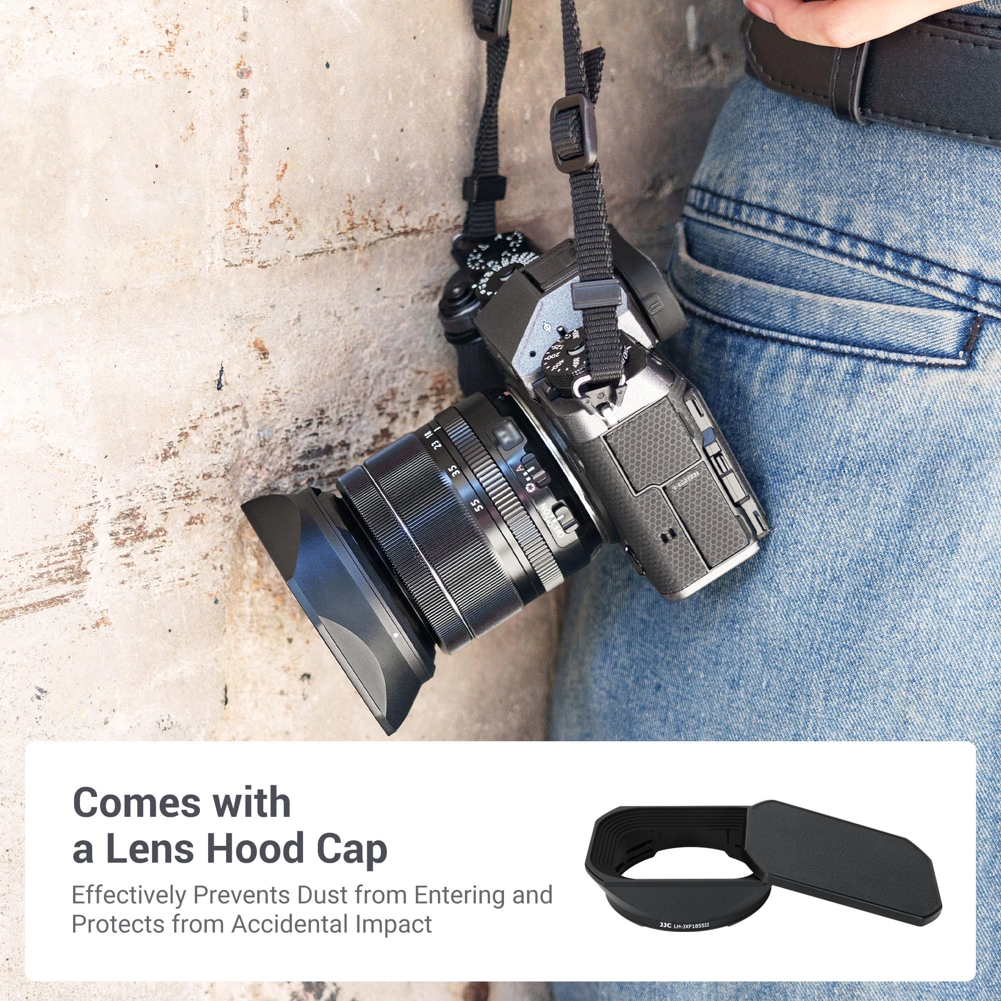 Jjc Metal Square Lens Hood Shade For Fuji Fujifilm Xf 18 55Mm F2.8 4 R Lm Ois Lens On X T5 X T30 Ii X T30Ii Xt30Ii X T4 X S20 X