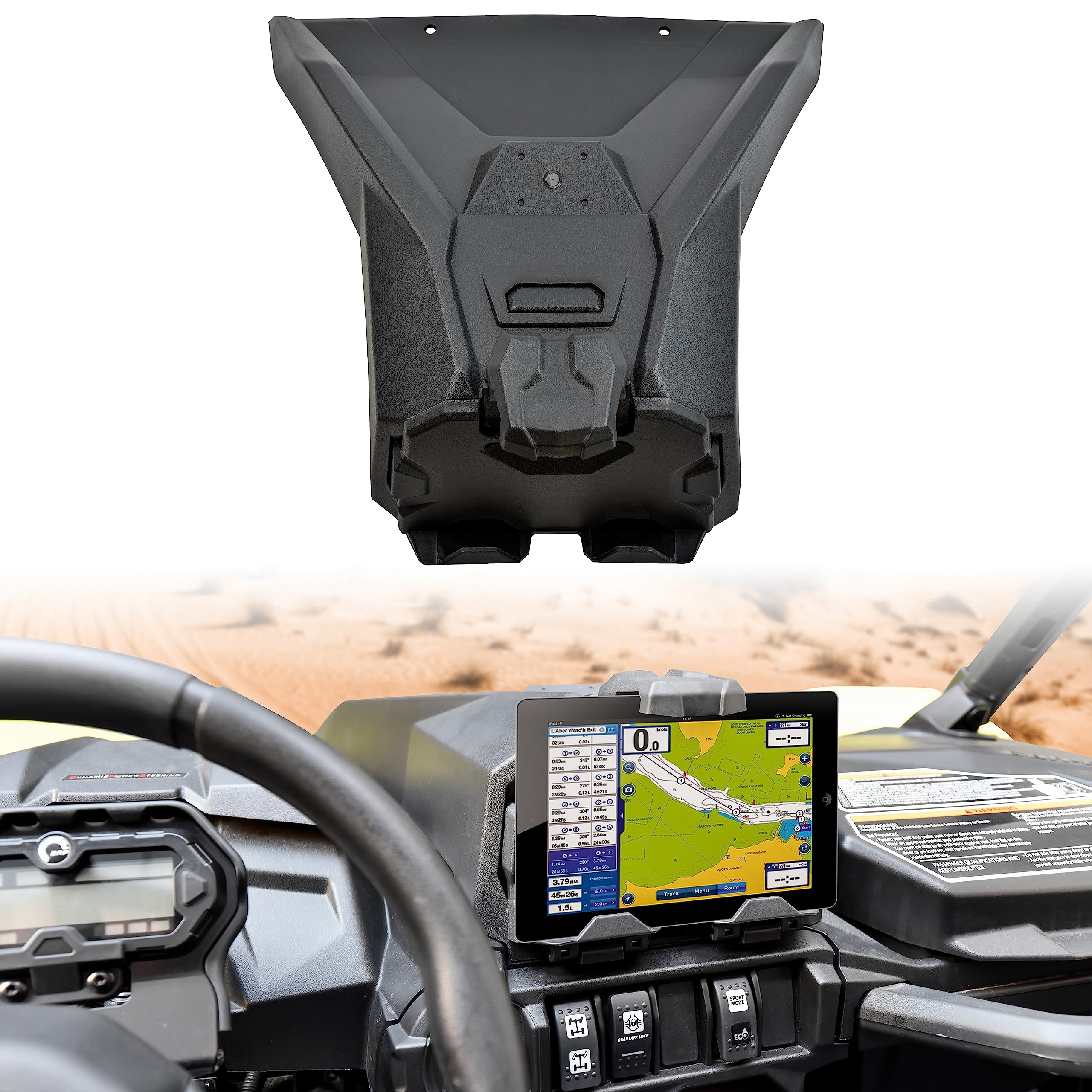 Sautvs Portable Electronic Device Mount, Adjustable Tablet Phone Holder For Can Am Maverick Sport, Trail, Commander (Replace #71