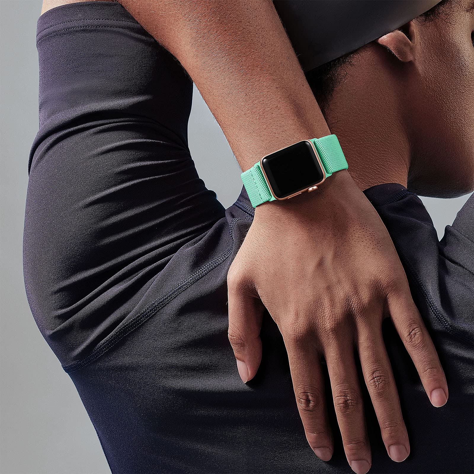 Adorve Stretchy Solo Loop Compatible With Apple Watch Ultra Band 49Mm 46Mm 45Mm 44Mm 42Mm 41Mm 40Mm 38Mm Men Women, Soft Nylon E