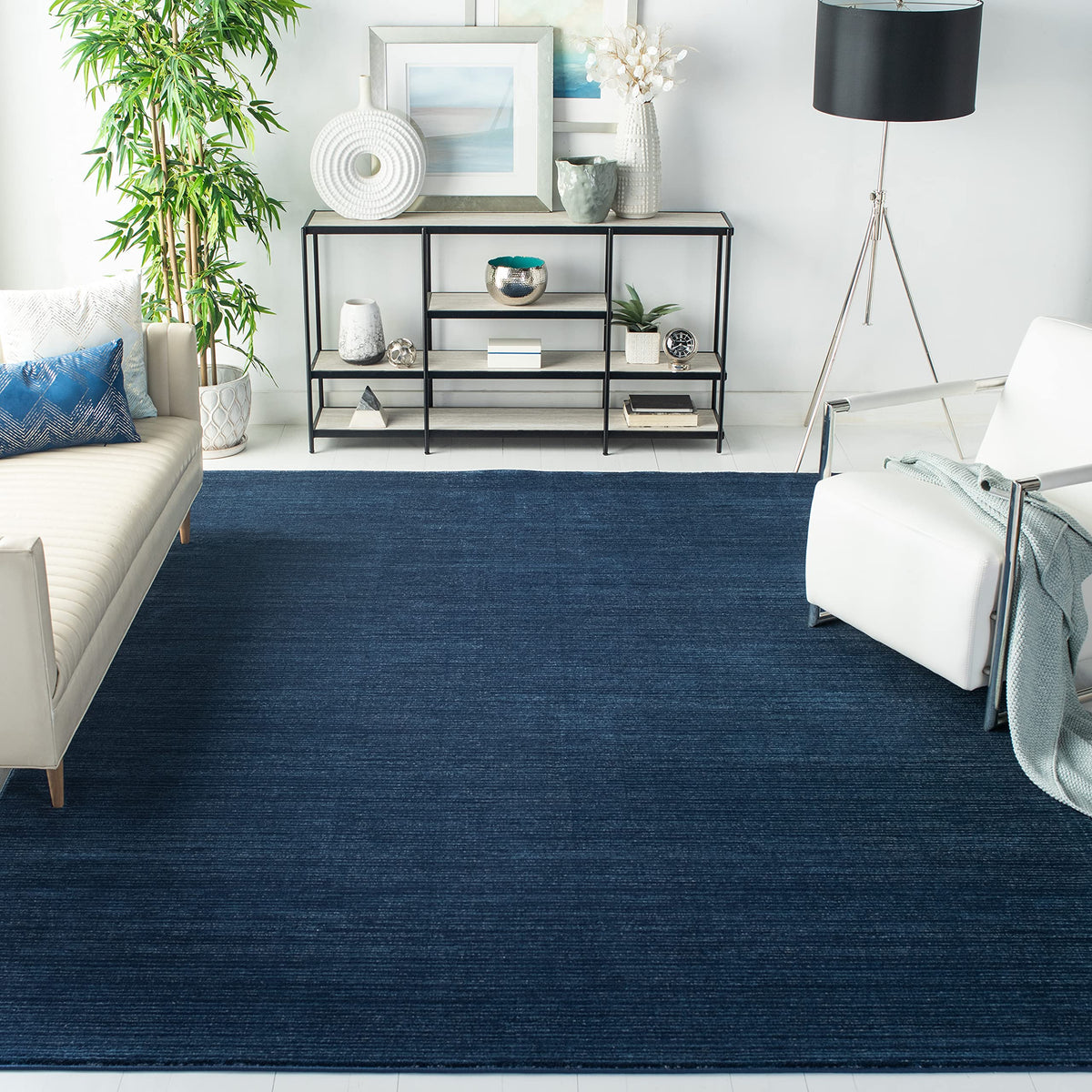 Safavieh Vision Collection 67 Square Navy Vsn606N Modern Ombre Tonal Chic Non Shedding Living Room Bedroom Dining Home Office Ar