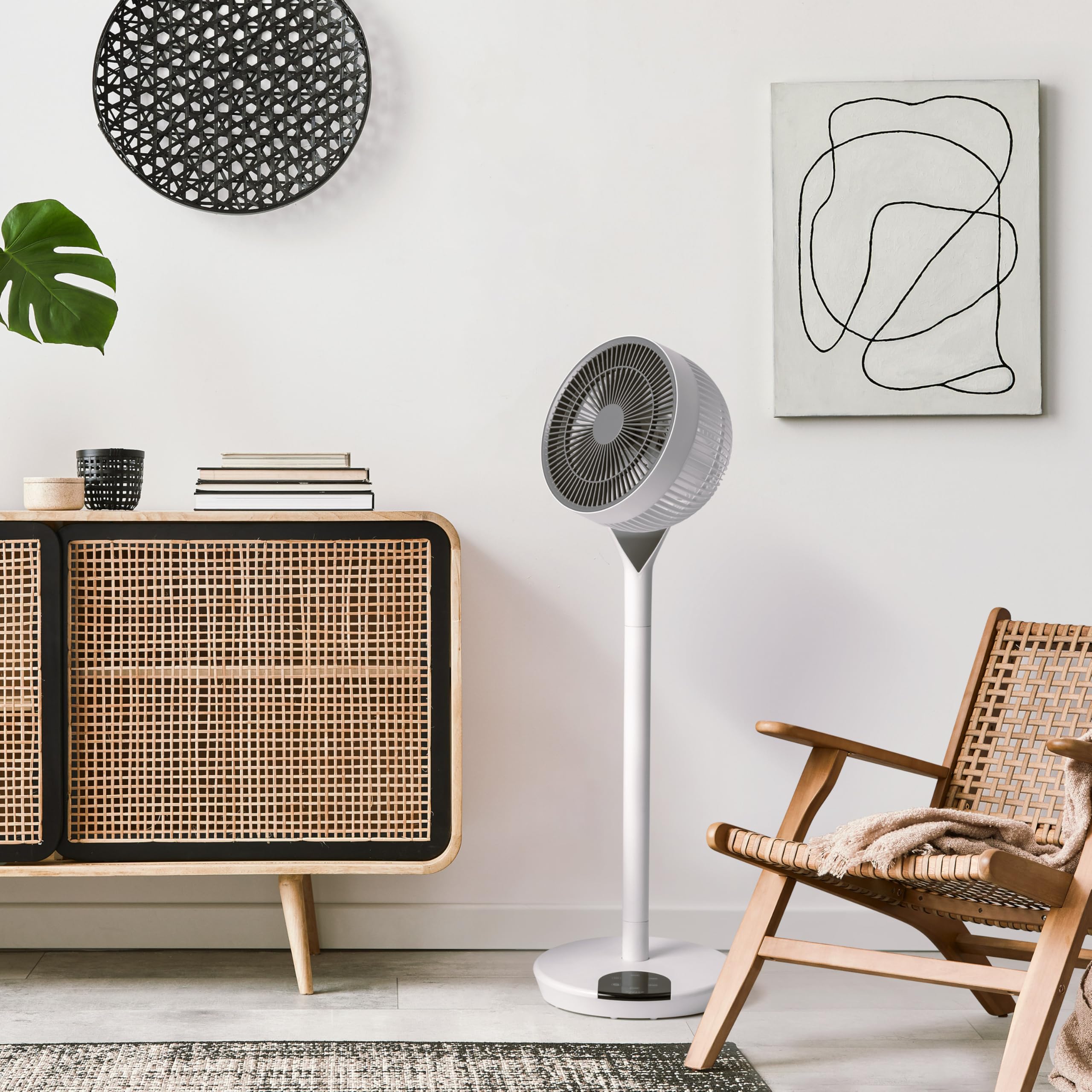 Iris Usa Woozoo Fan, Pedestal Standing Fan With Remote, 360 Oscillating Fan, 12 Speeds, Low Noise Dc Motor, 8H Timer, Touch Pane