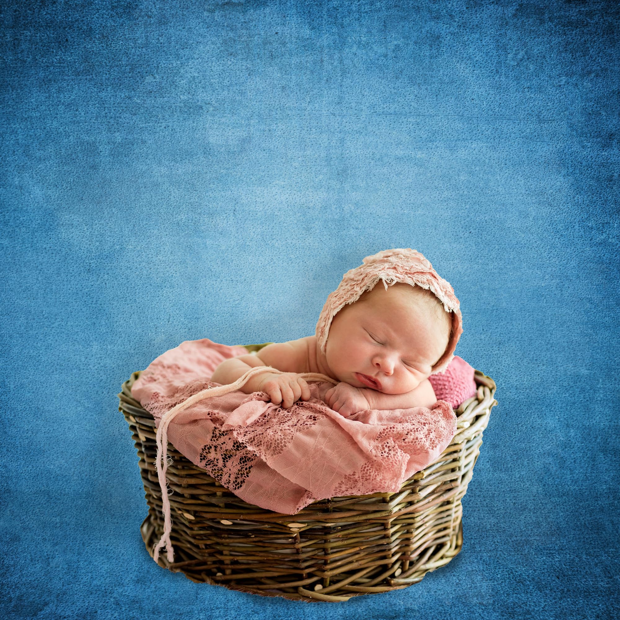 Riyidecor Dark Blue Headshot Backdrop Polyester Fabric Blue Headshot Texture Portrait Photography 5W*7H Feet Abstract Pure Blue