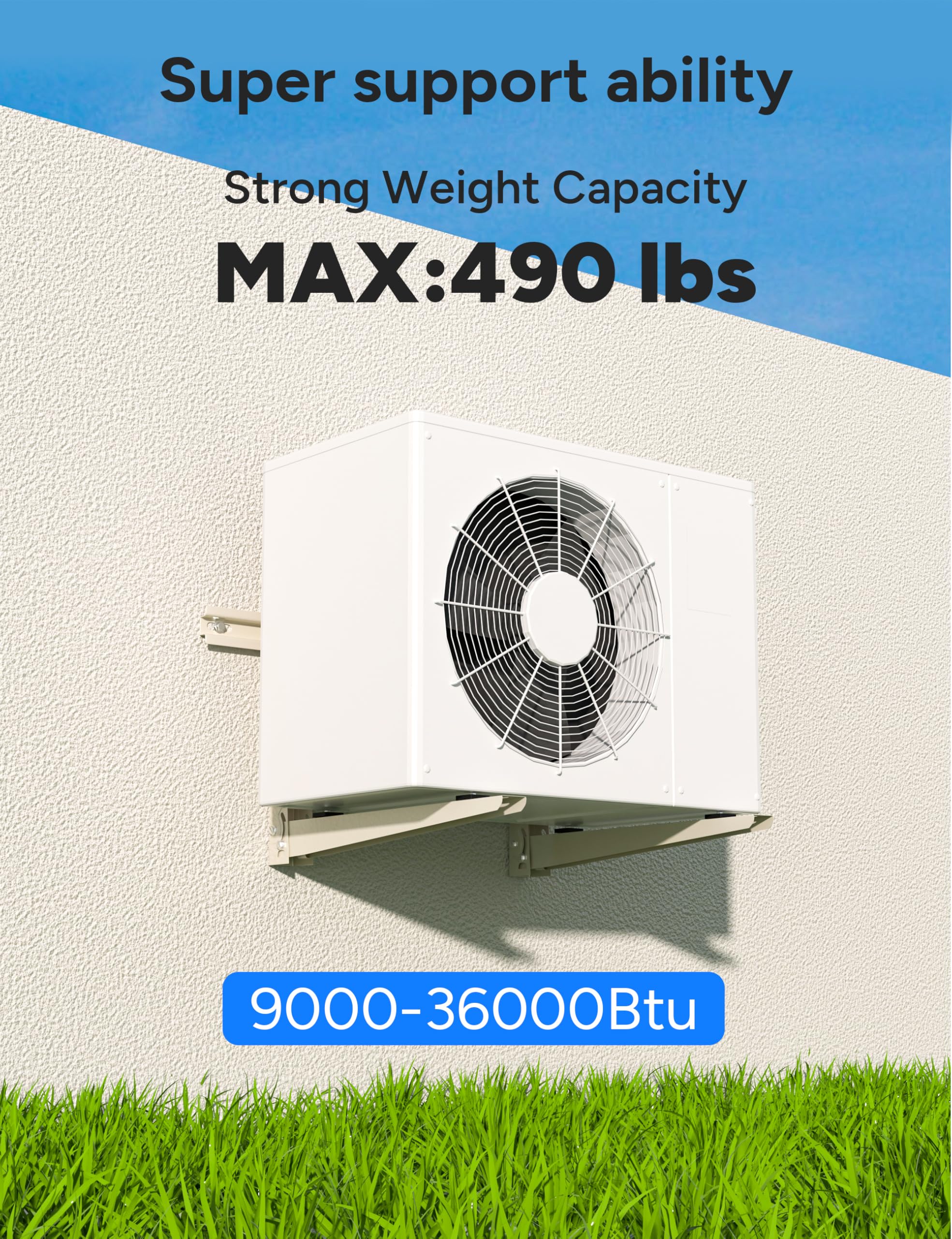 Toutgood Mini Split Wall Mounting Strong Bracket For 12000 Btu To 24000 Btu Outdoor Ductless Mini Split Air Conditioner Heat Pum