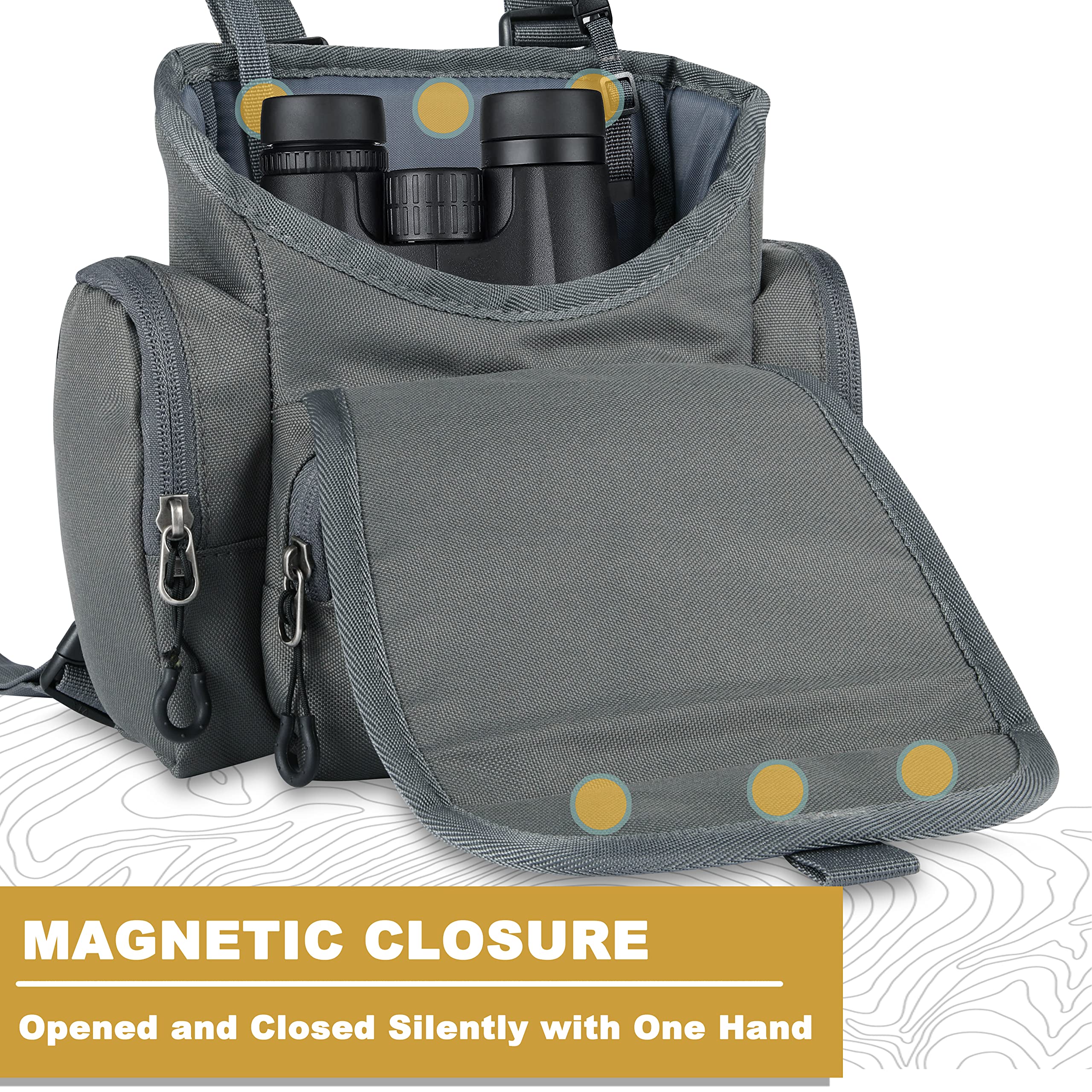 Skiguard Bino Harness With Rangefinder Pouch & Rain Cover, Lightweight Binocular Harness Chest Pack, Harness Binocular Chest Pac