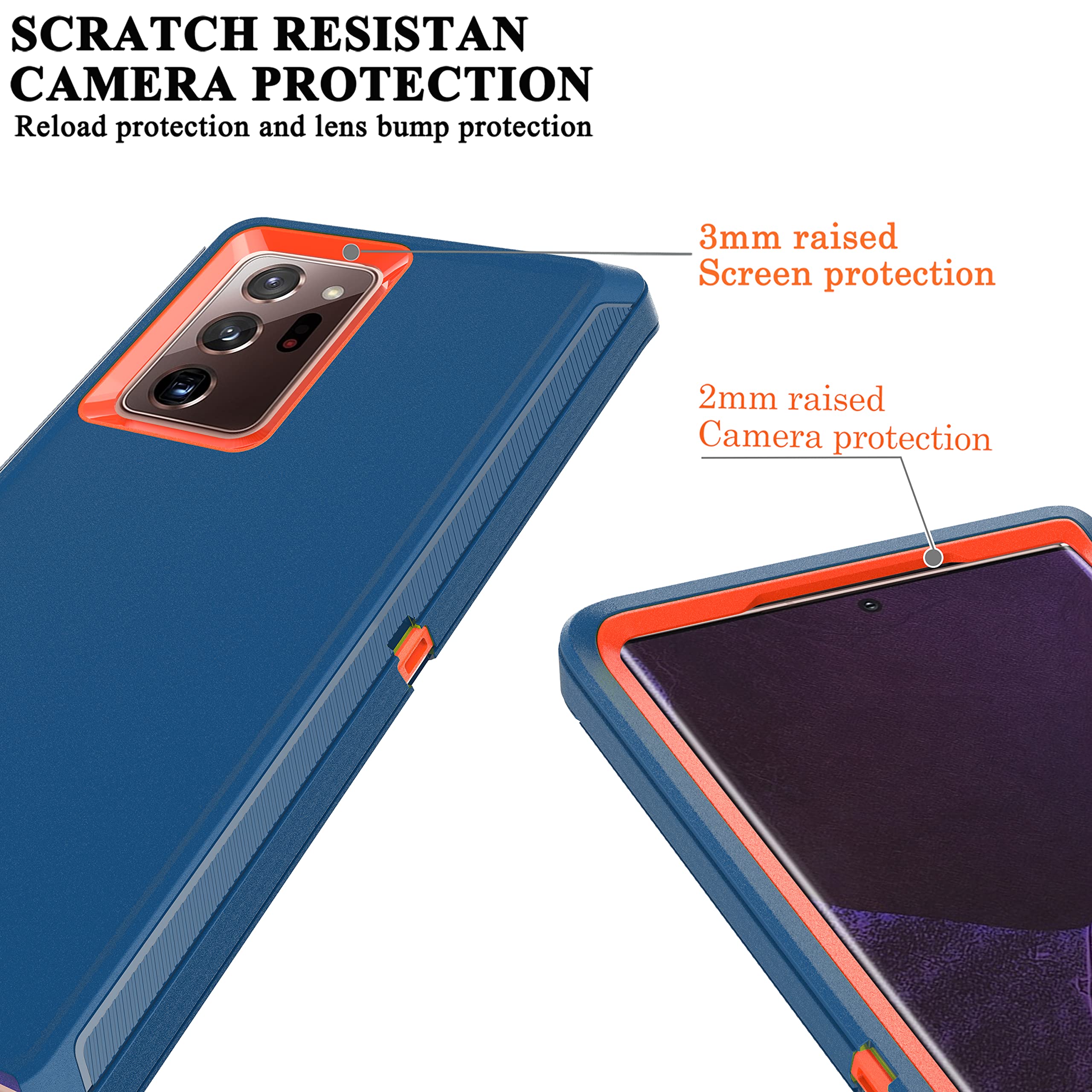 Note 20 Ultra Case With Self Healing Flexible Tpu Film[2 Pack] And Camera Lens Screen Protective Film[2 Pack],Ymhxcy Heavy Prote