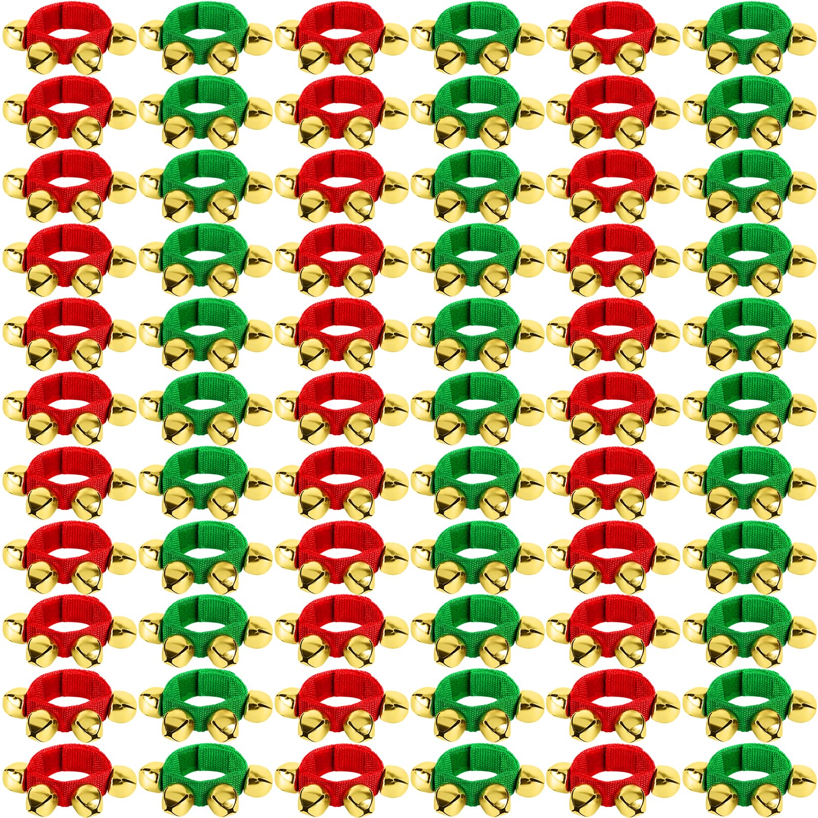 48 Pcs Christmas Wrist Band Bell Bracelet Wrist Band Shaking Bell Musical Instruments Adjustable Bell Rhythm Wristband Bell Bulk