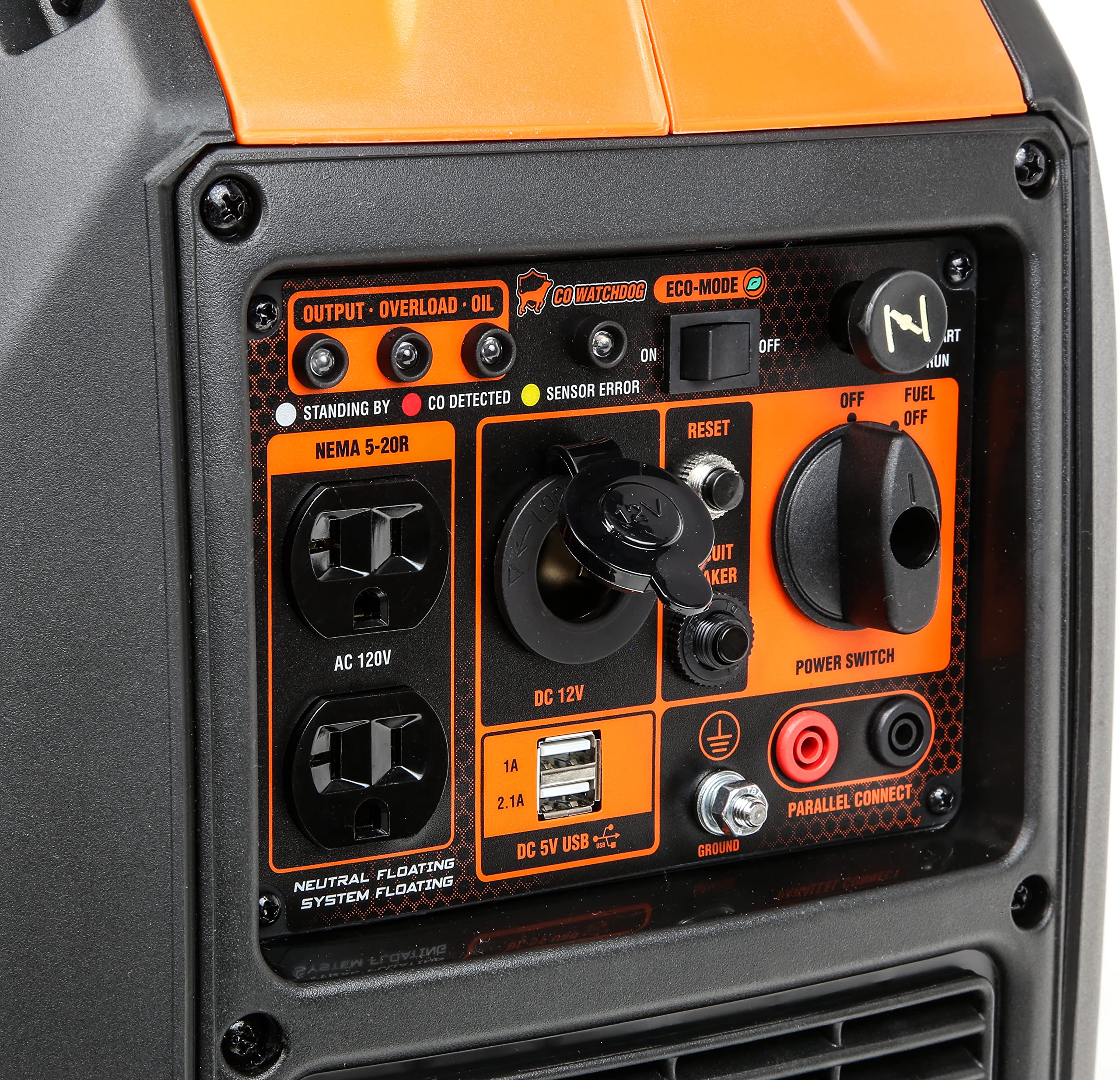 Wen 56235Ix 2350 Watt Portable Inverter Generator With Fuel Shut Off And Co Sensor, Black