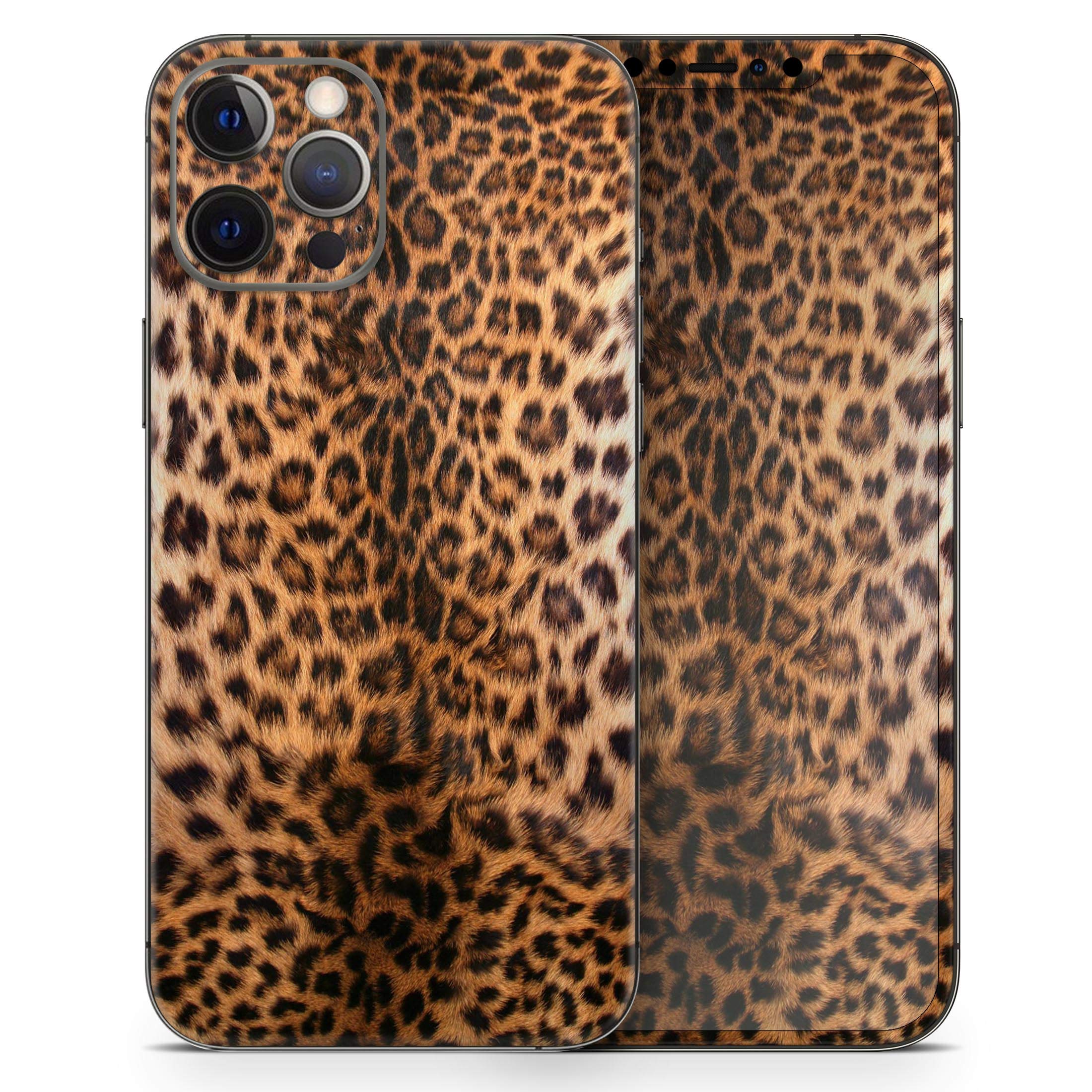Design Skinz Full Body Skin Decal Wrap Kit Compatible With Iphone 11 Pro Max (Screen Trim & Back Skin)   Mirrored Leopard Hide