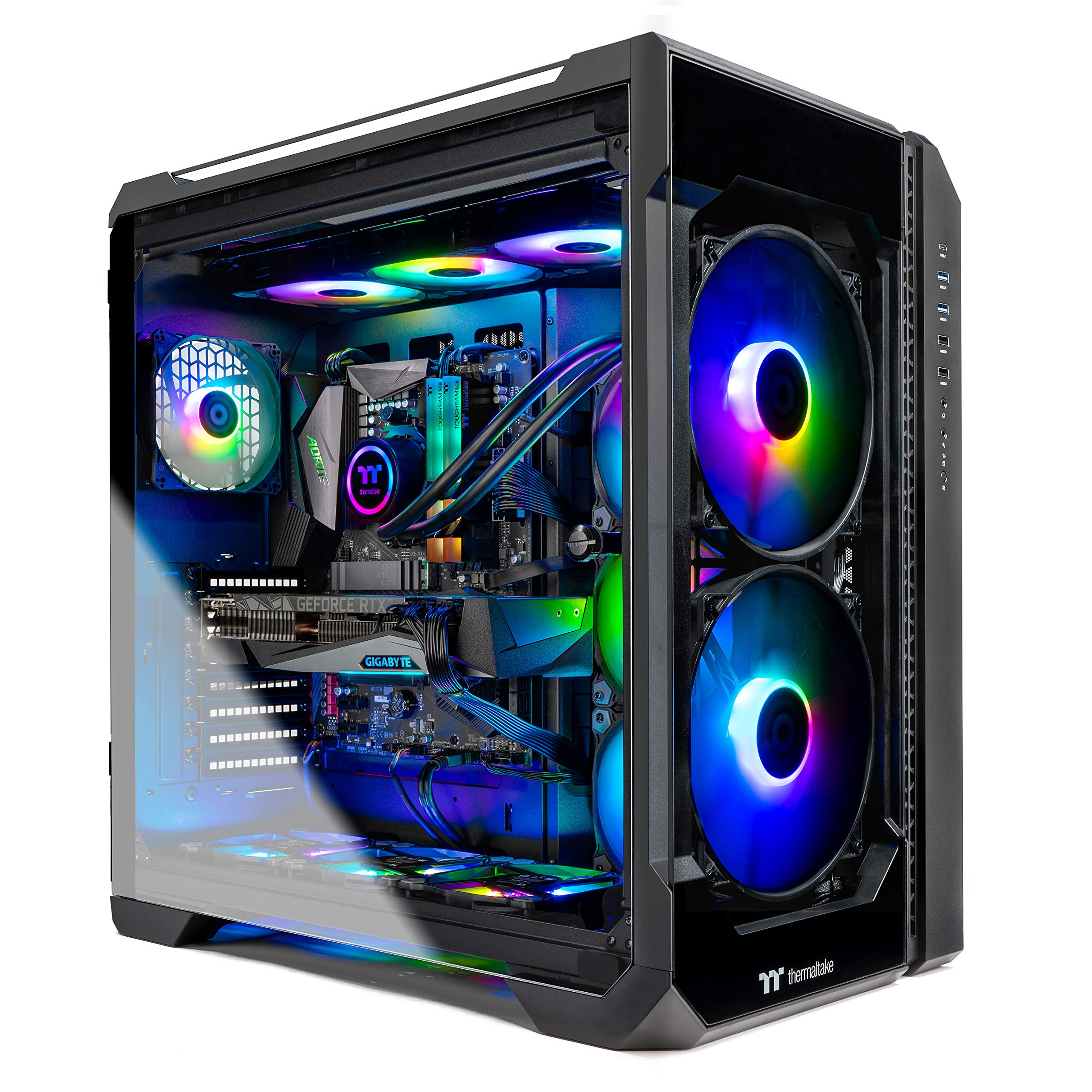 Thermaltake Lcgs View 390 Aio Liquid Cooled Cpu Gaming Pc(Amd Ryzen 7 5800X 8 Core, Toughram Ddr4 3600Mhz 16Gb Rgb Memory, Nvidi