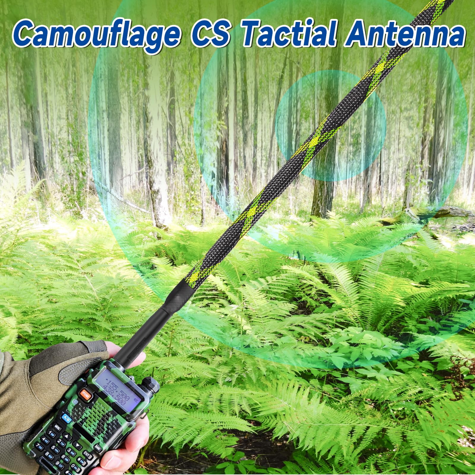 Bingfu Dual Band Vhf Uhf 136 520Mhz 42.9 Inch Foldable Camouflage Cs Tactical Sma Female Ham Radio Antenna For Baofeng Uv 5R Uv