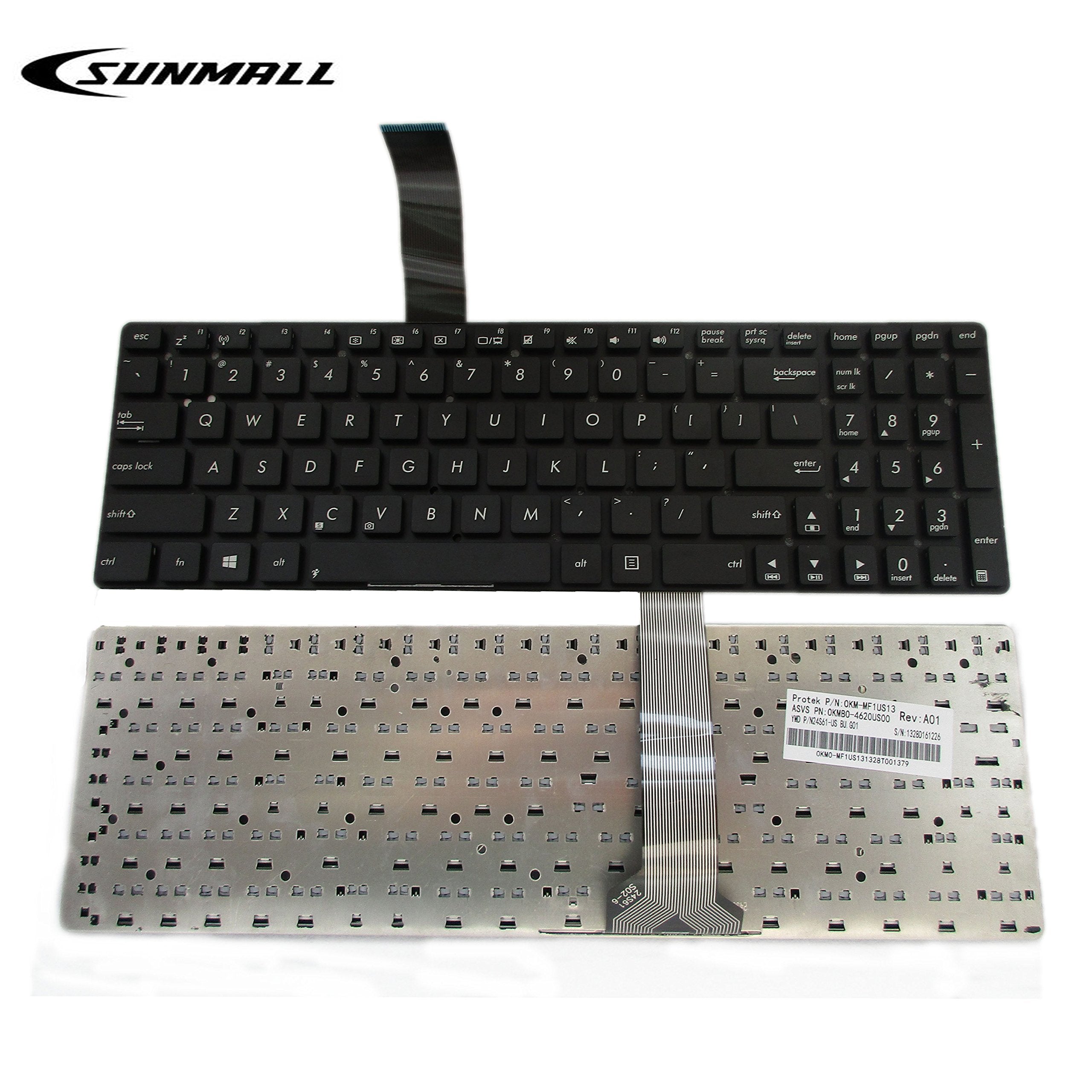 Sunmall Keyboard Replacement Compatible With Asus K55 K55A K55V K55De K55Vd K55Vj K55Vm K55Xi K55Vs R500V R500Vd R500Vs F751Lk F