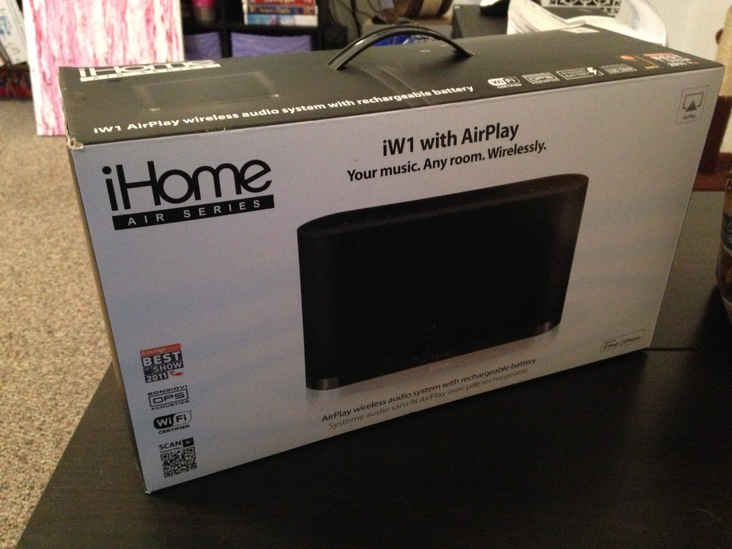 Ihome Iw1 Airplay Wireless Stereo Speaker System With Rechargeable Battery