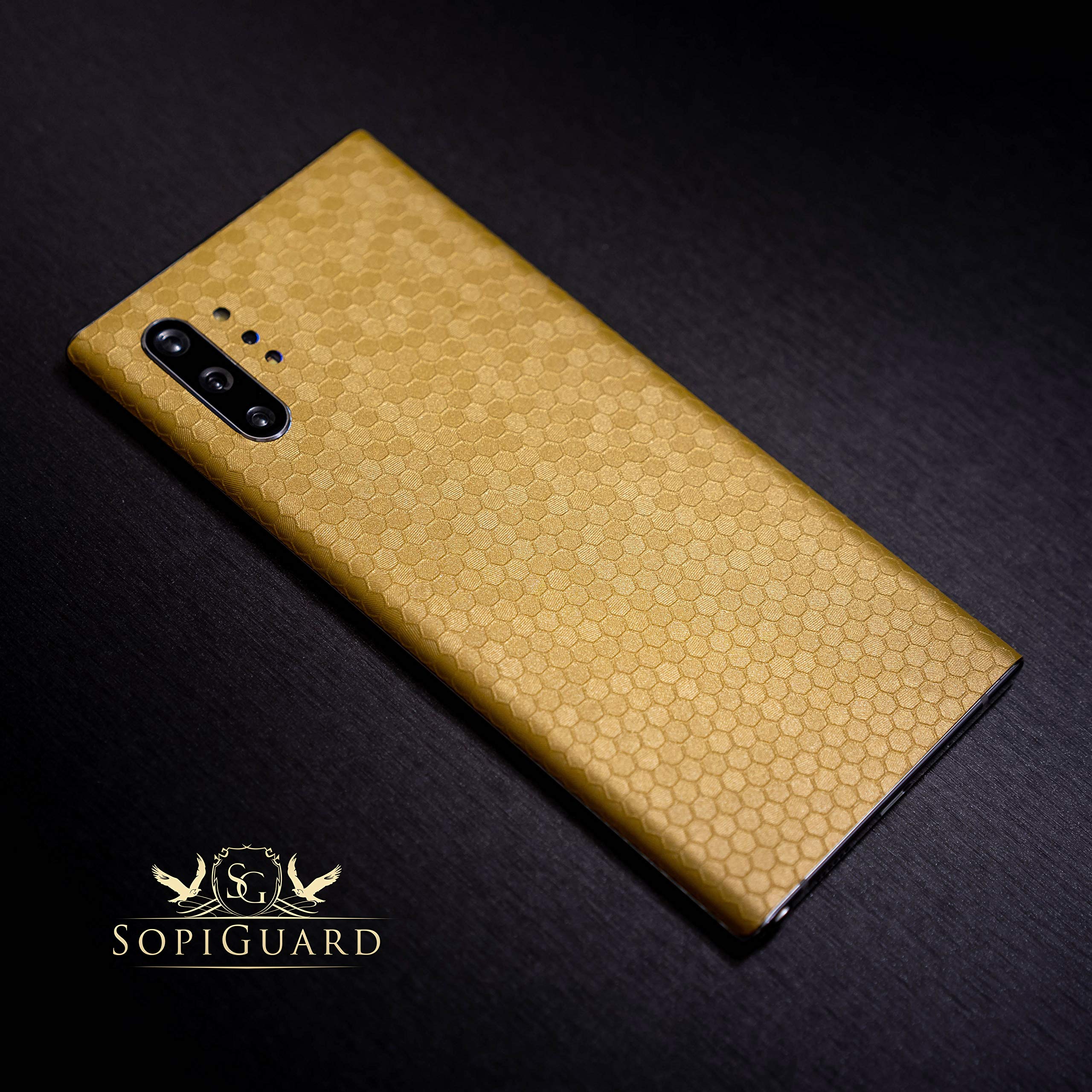 Sopiguard Sticker For Surface Duo Phone Edge To Edge Precision Vinyl Skin Wrap (Honeycomb Gold)