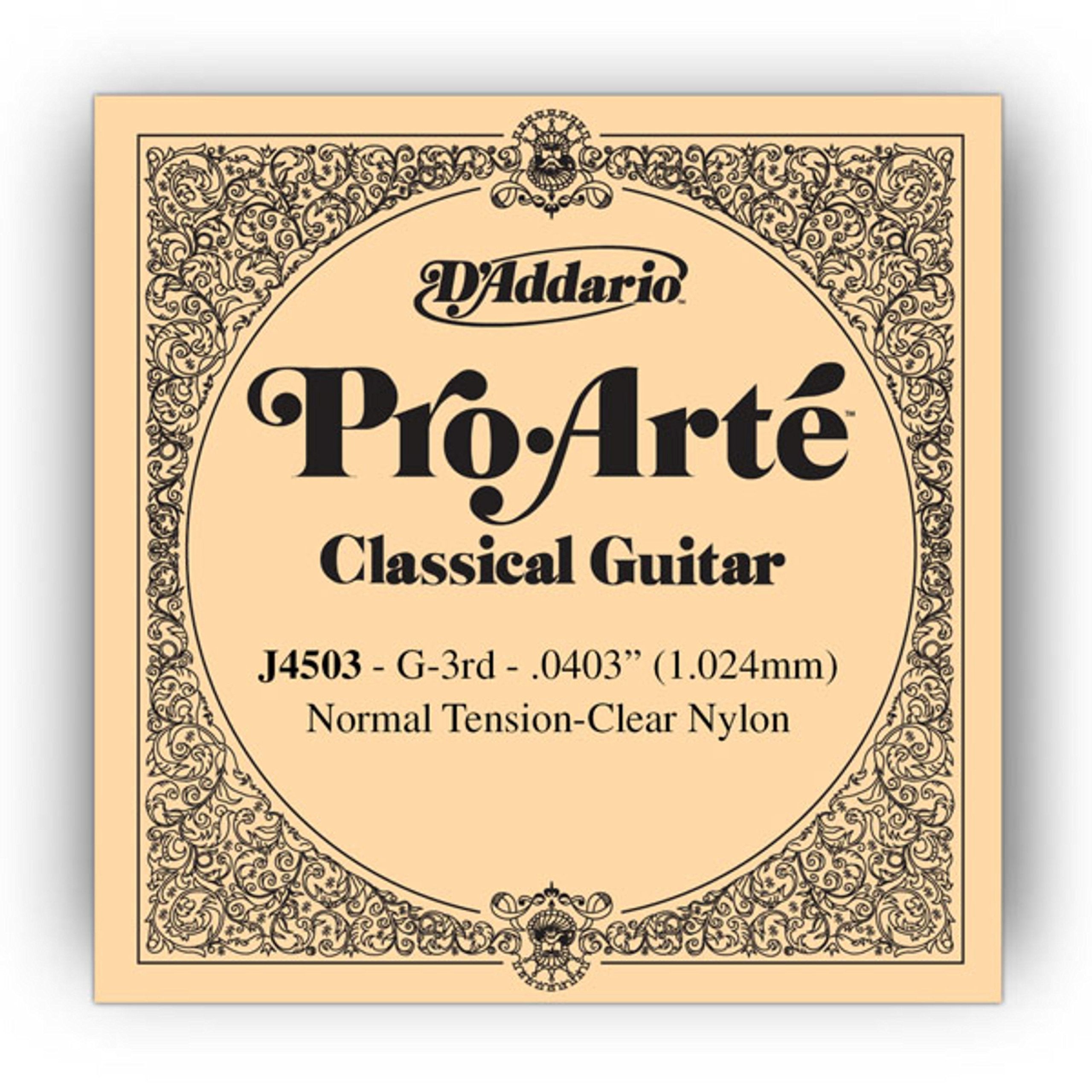 D'Addario J4503 Pro Arte Nylon Classical Guitar Single String, Normal Tension, Third String
