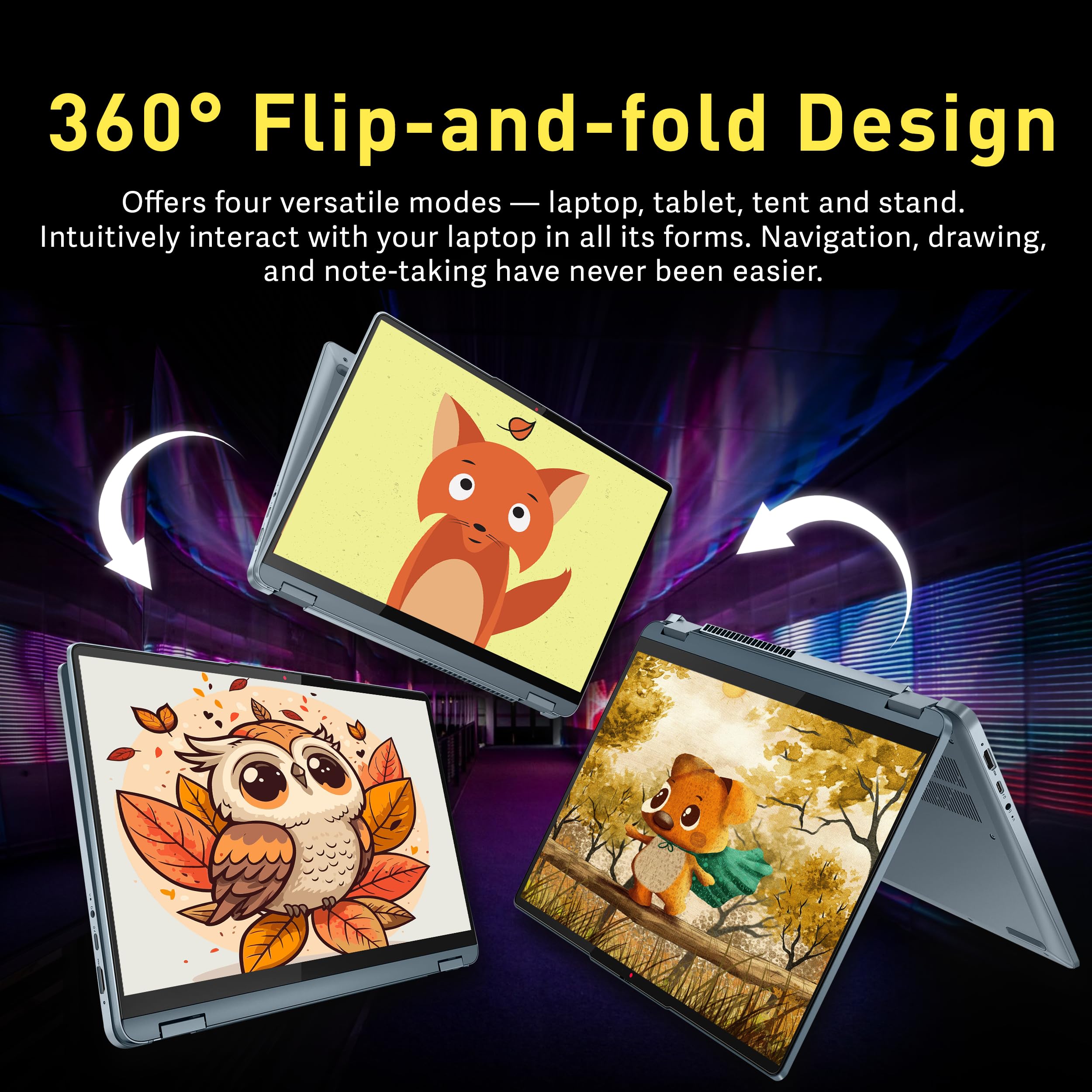 Lenovo Flex 7 14 2.2K 2-In-1 Touchscreen Laptop, Intel I7-1355U, 16Gb Ram, 2.28Tb Storage(2Tb Ssd+288Gb Docking Station Set), Ba