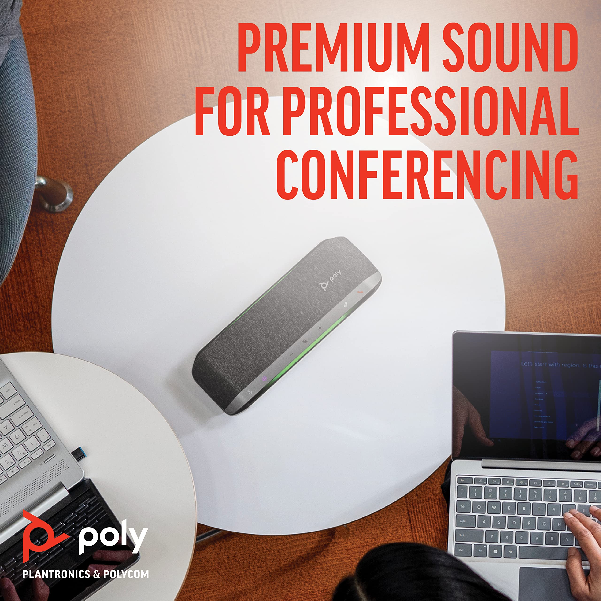 Poly - Sync 40 Smart Speakerphone (Plantronics) - Flexible Work Spaces - Connect To Pc/Mac Via Combined Usb-A/Usb-C Cable And Sm