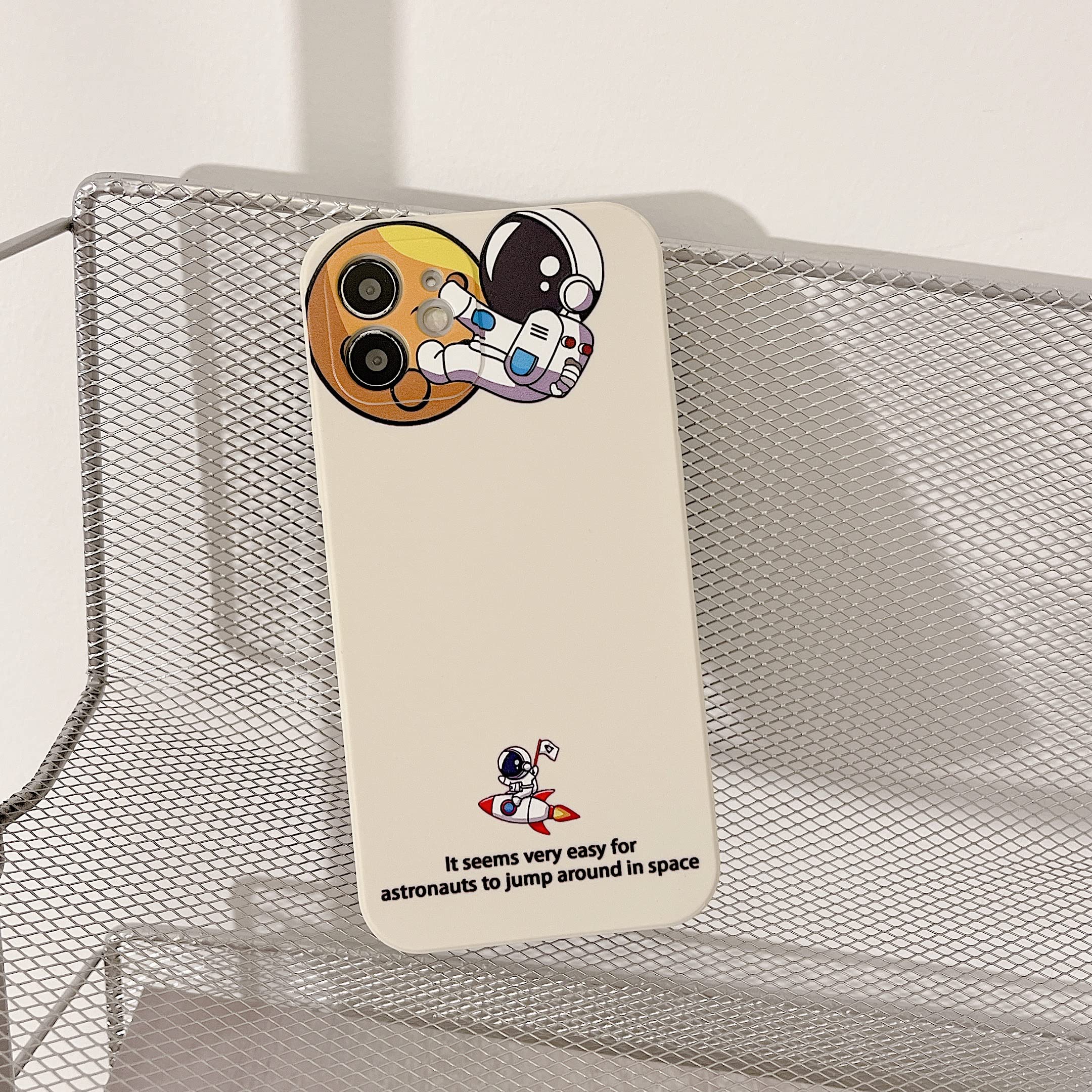 Yonds Queen iPhone 11 Pro Phone Case Cartoon Astronaut Space Rocket Moon Design TPU Protective Hold Moon