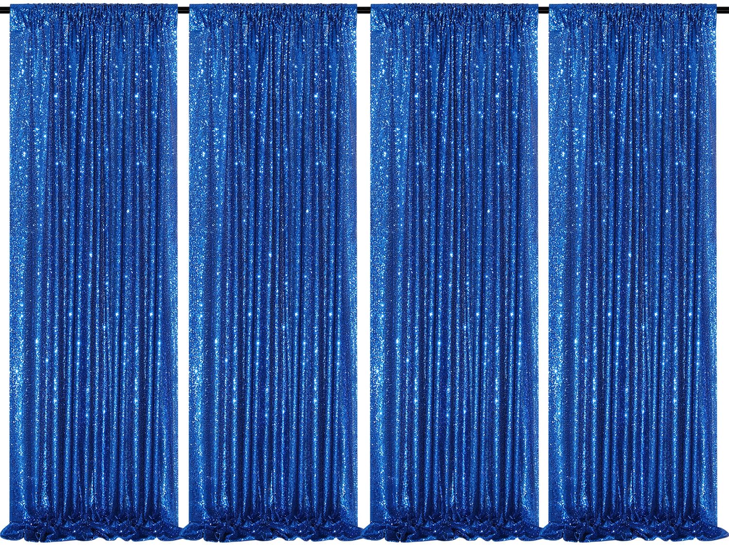 4 Pack Royal Blue Curtains 2Ftx8Ft Sequin Backdrop Drapes For Birthday Wedding Party Photo Backdrop Decorations