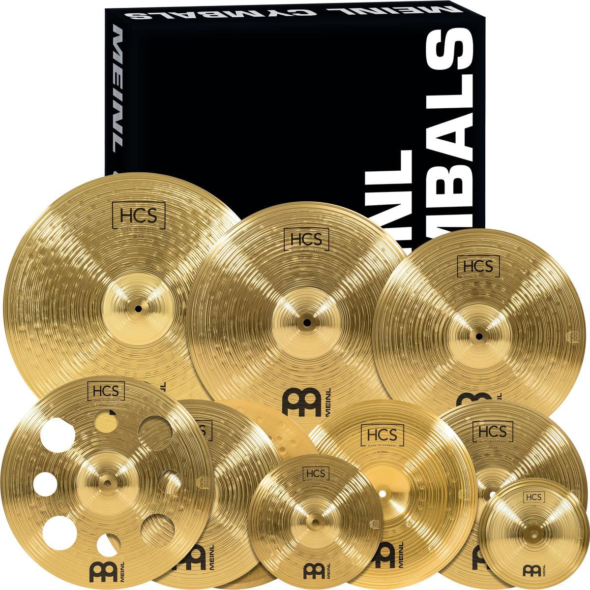 Meinl Cymbals Hcs Ultimate Cymbal Set Box Pack For Drums With Hihats, Ride, China, Splash, Bell And Free 16    Trash Crash   Mad
