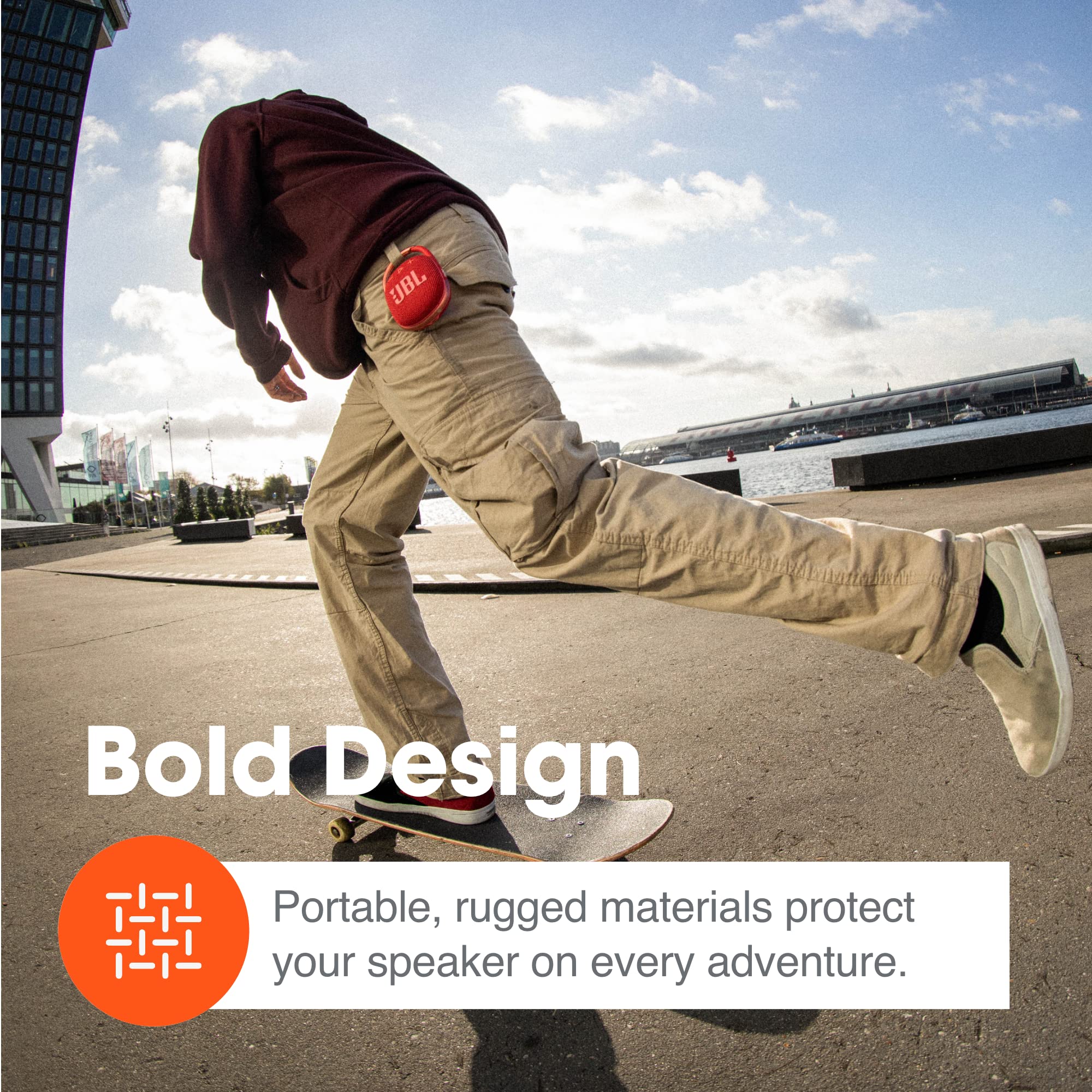 Jbl Clip 4 Portable Bluetooth Speaker (White) + Bundle With Divvi! Protective Hardshell Case (Black)