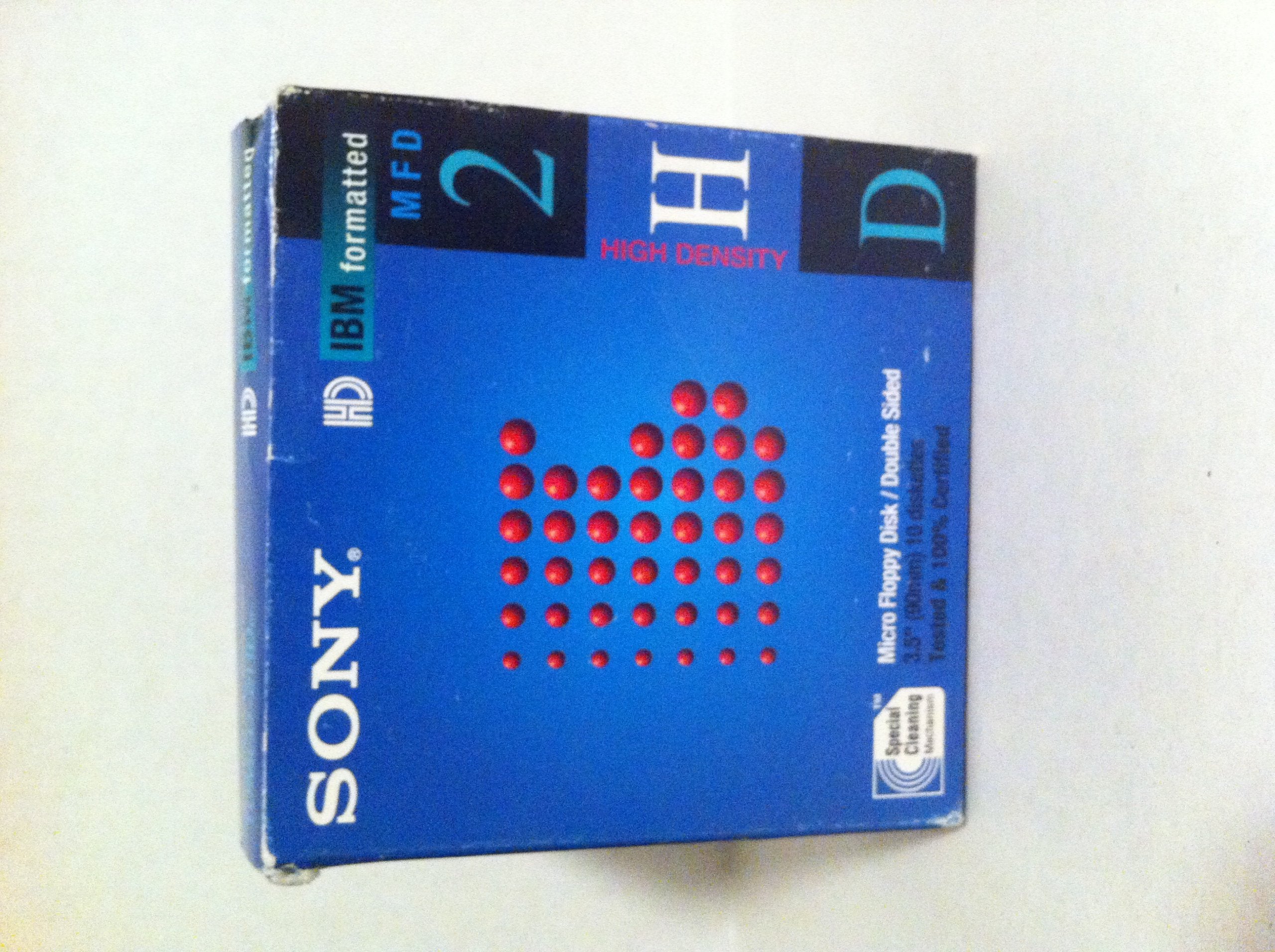 1995 Sony Electronics, Inc. Sony Micro Floppy Disk/double Sided 10mfd 2hdcf 10 Pack Blister Box Package   capacity IBM Formatted 1.44 Mb