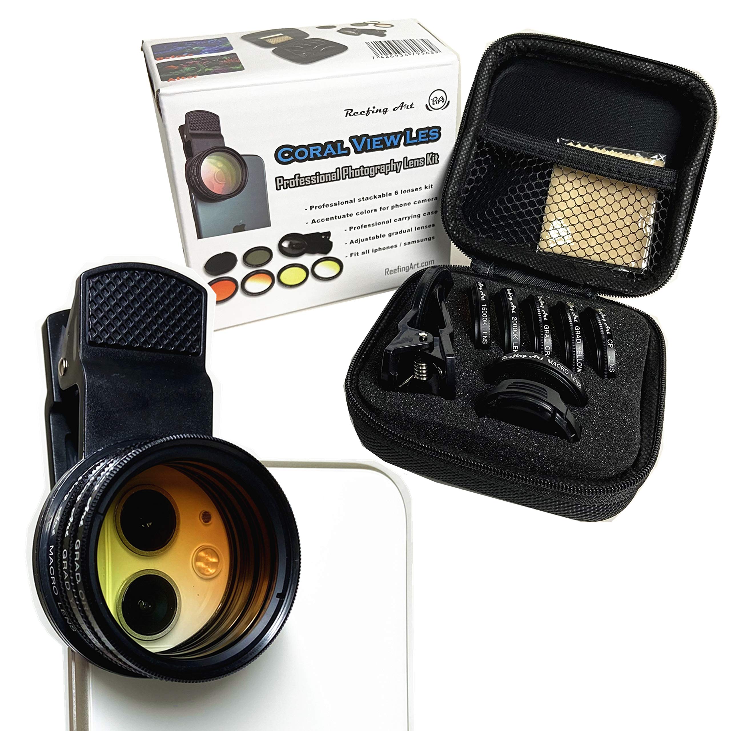 Coral View Lens Professional Photography 10 In 1 Kit 2Inch Large Reef Lenses