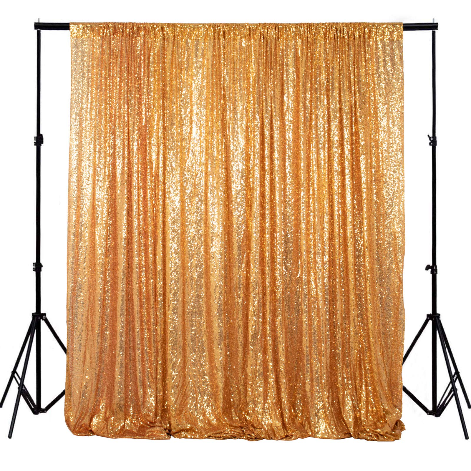 Shidianyi 4Ftx6Ft Gold Sequin Photo Backdrop,Party/Prom Photography Background,Wedding Photo Booth (Gold)
