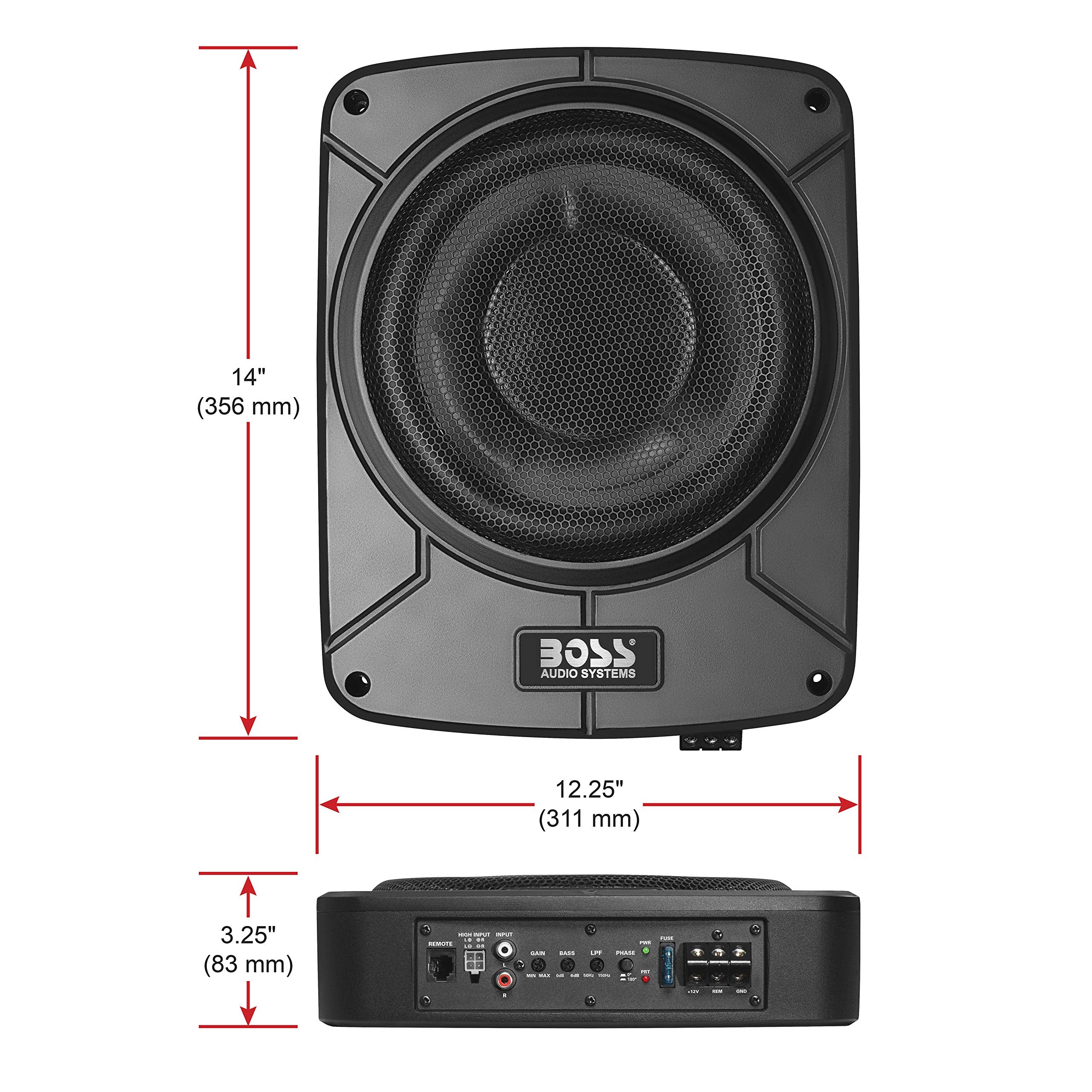 Boss Audio Systems Bab10 Amplified Car Subwoofer   1200 Watts Max Power, Low Profile, 10 Inch Subwoofer, Remote Subwoofer Contro